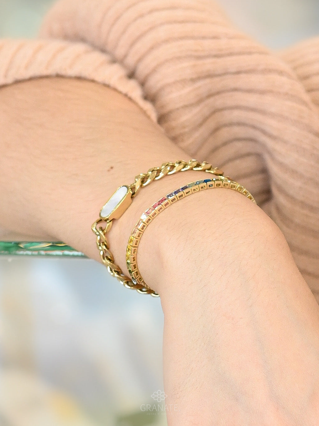 Pulsera Eslabones y Ovalo