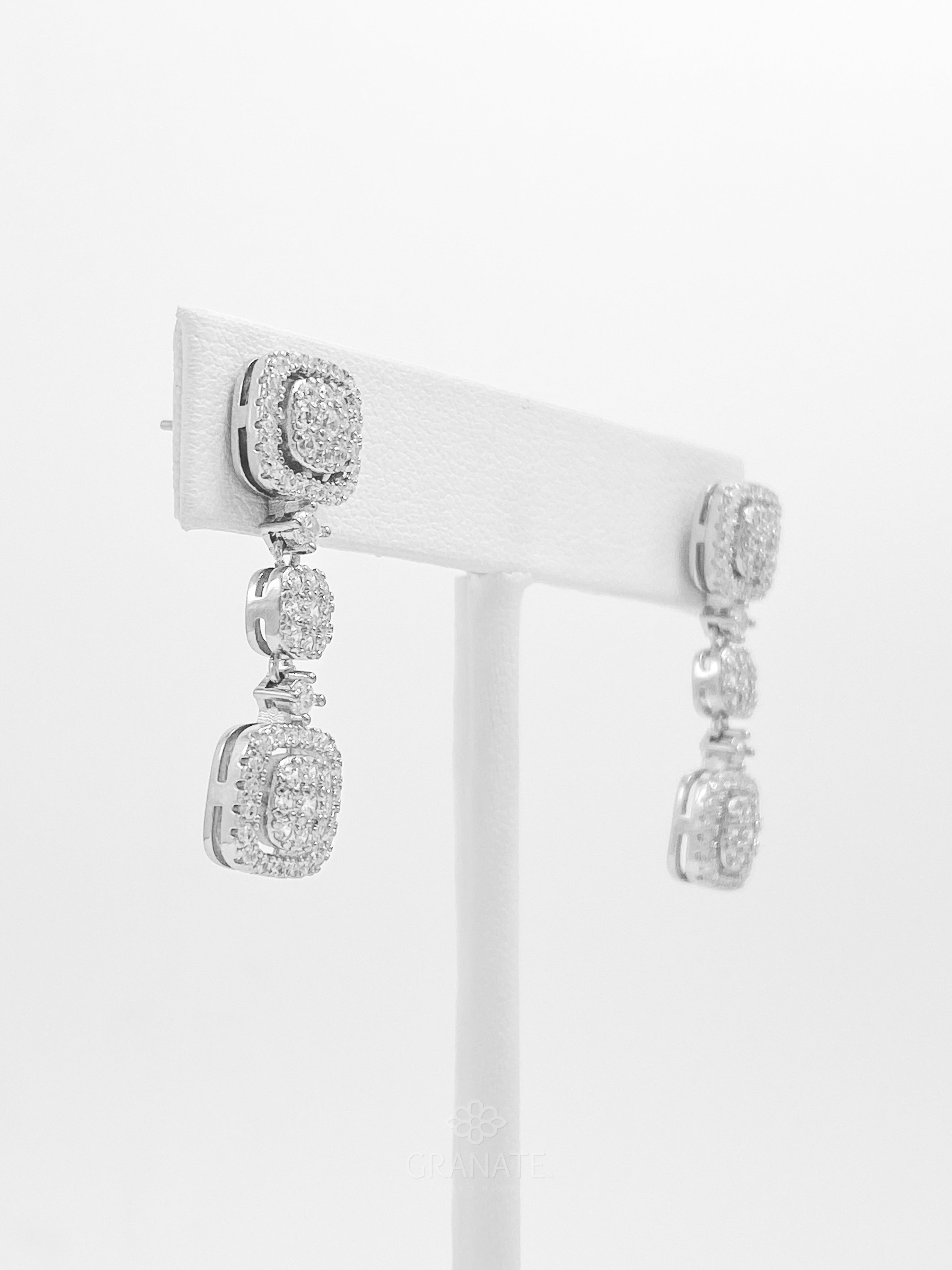 Aretes Cuadros Pavé