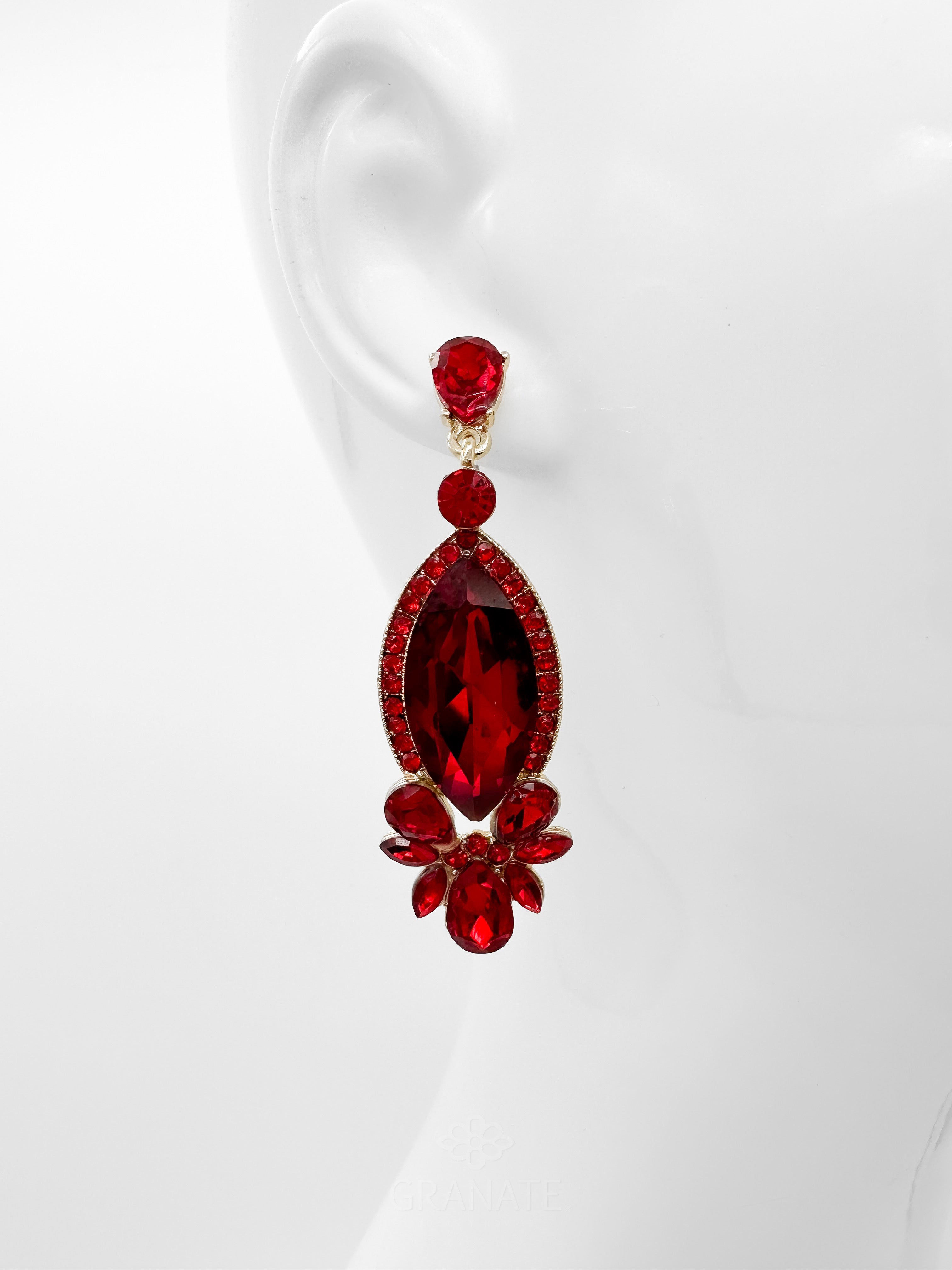 Aretes Ovalado Rojo