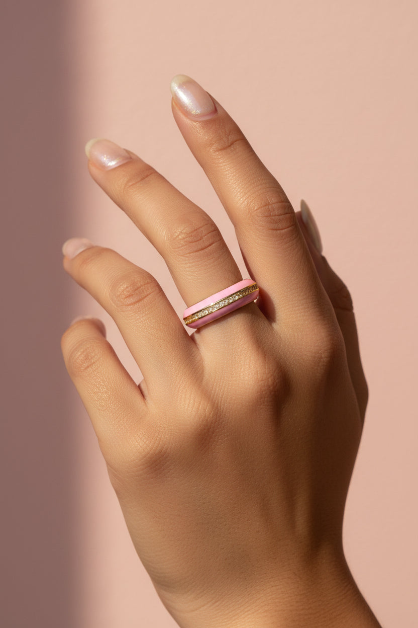Anillo Línea de Cristales - Opciones de Color