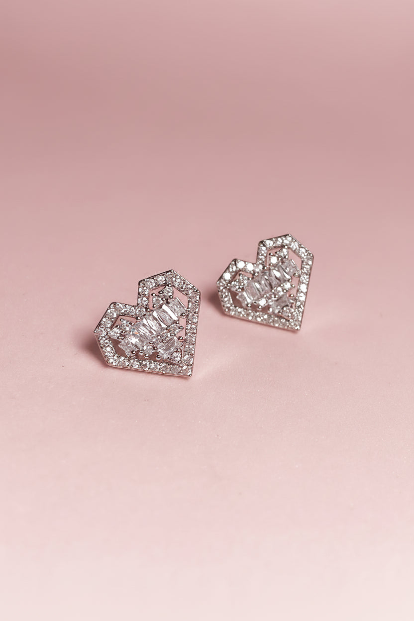 Aretes Corazón Geométrico