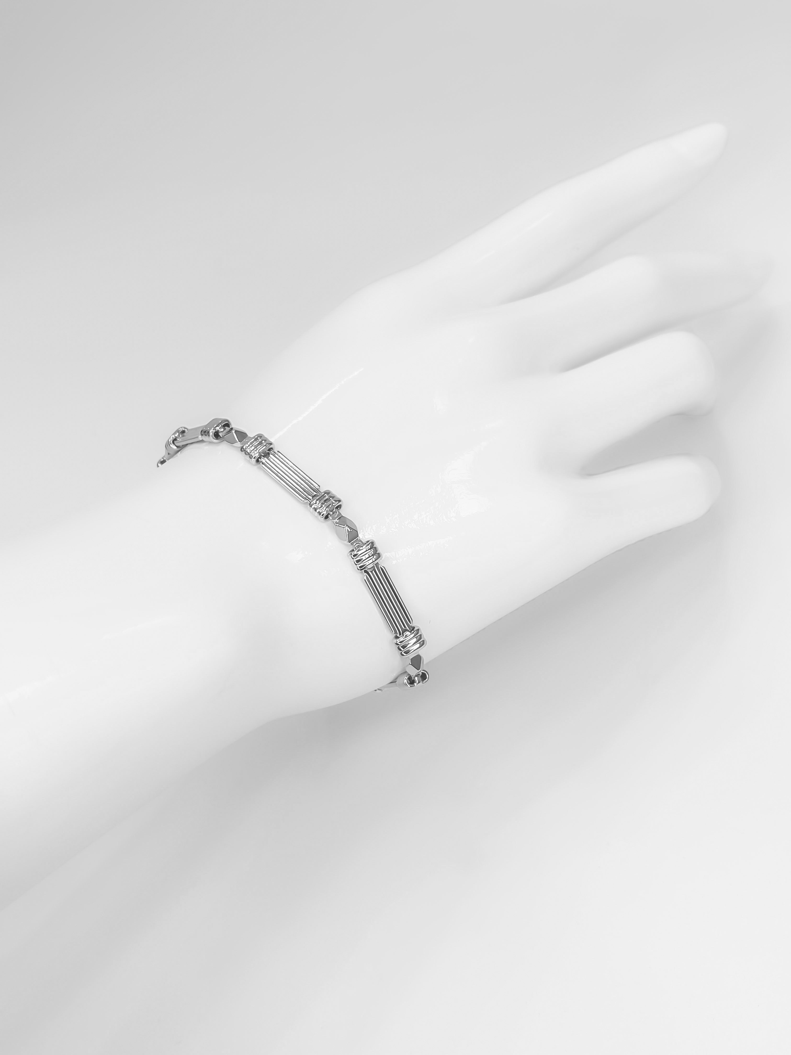 Pulsera Barras Plateadas