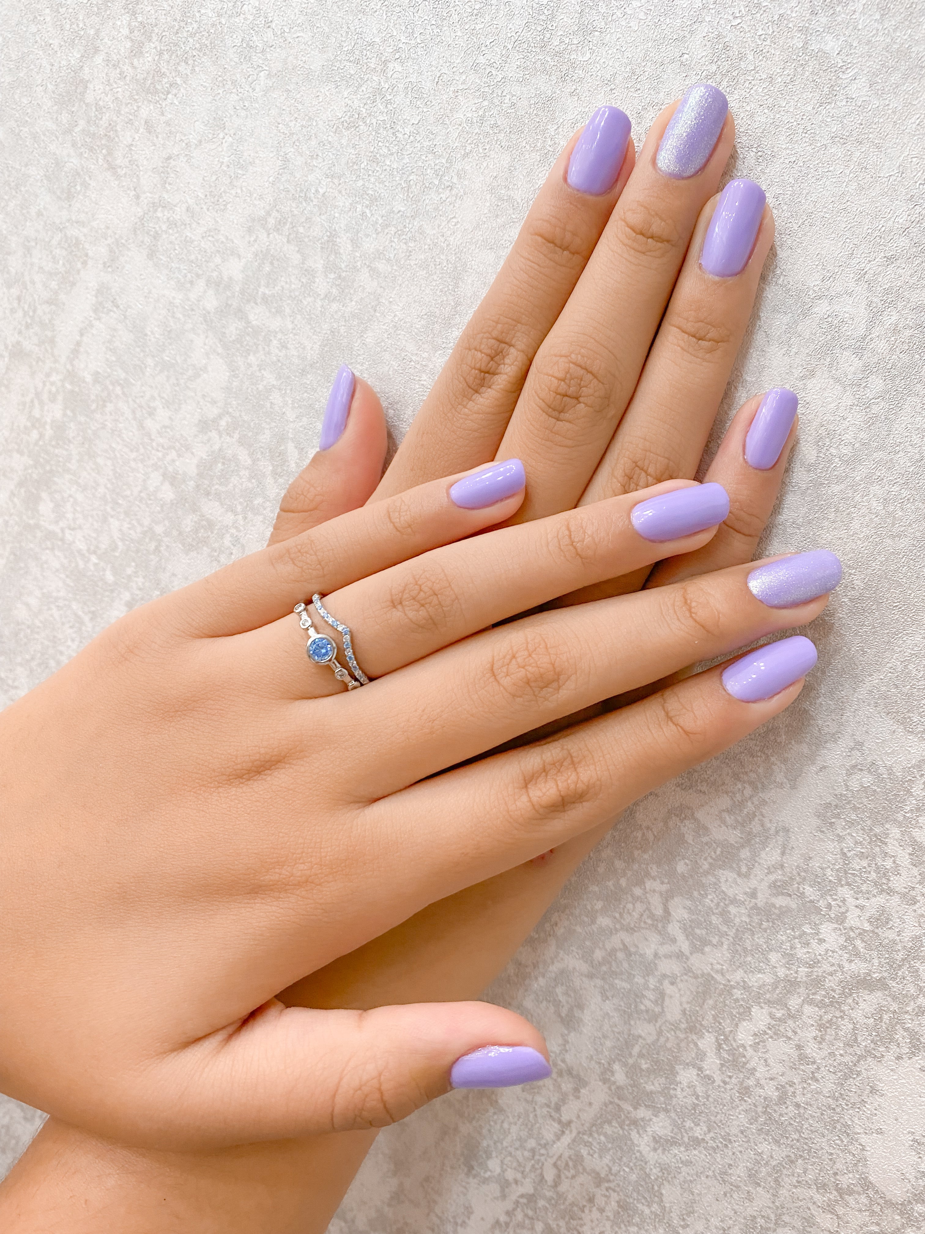 Set Anillos Azul de Plata