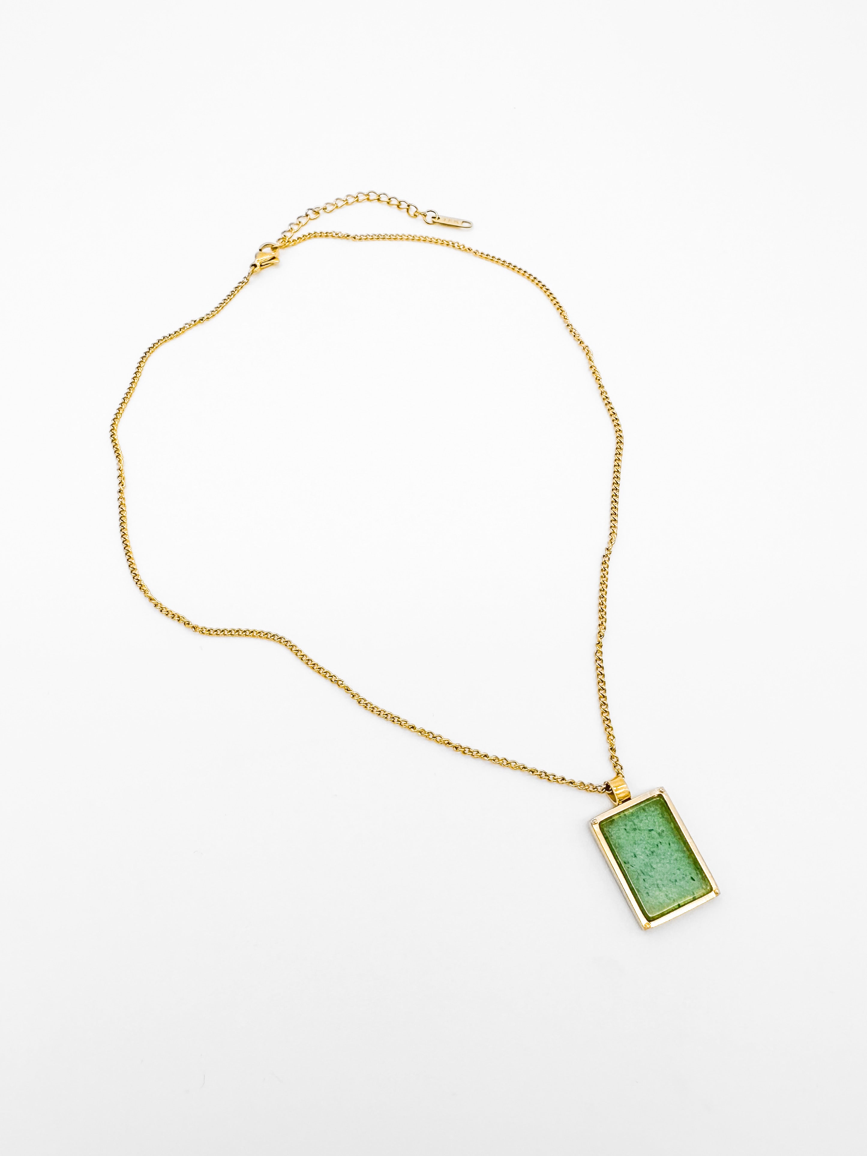 Collar Placa Piedra - Verde