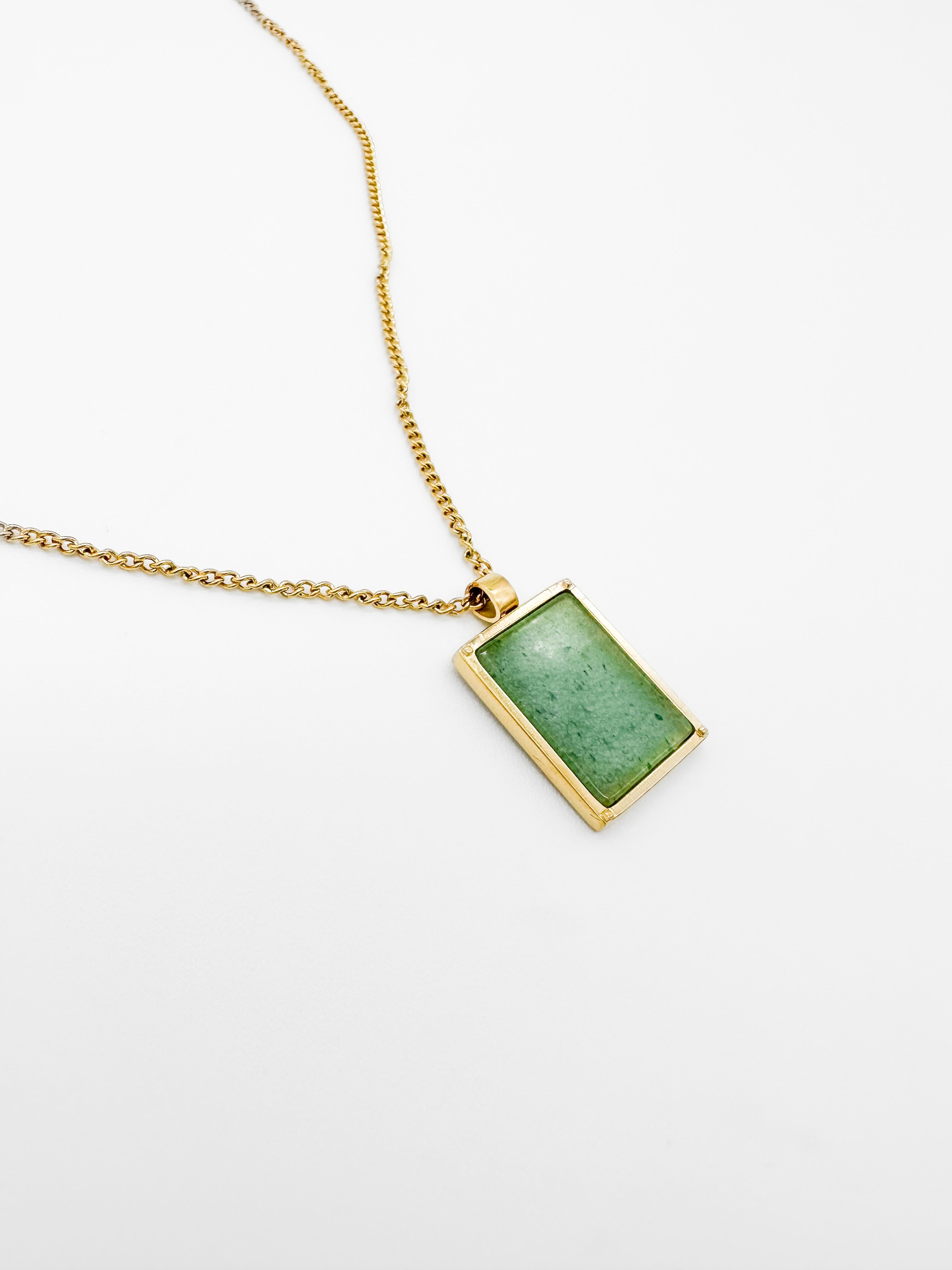 Collar Placa Piedra - Verde