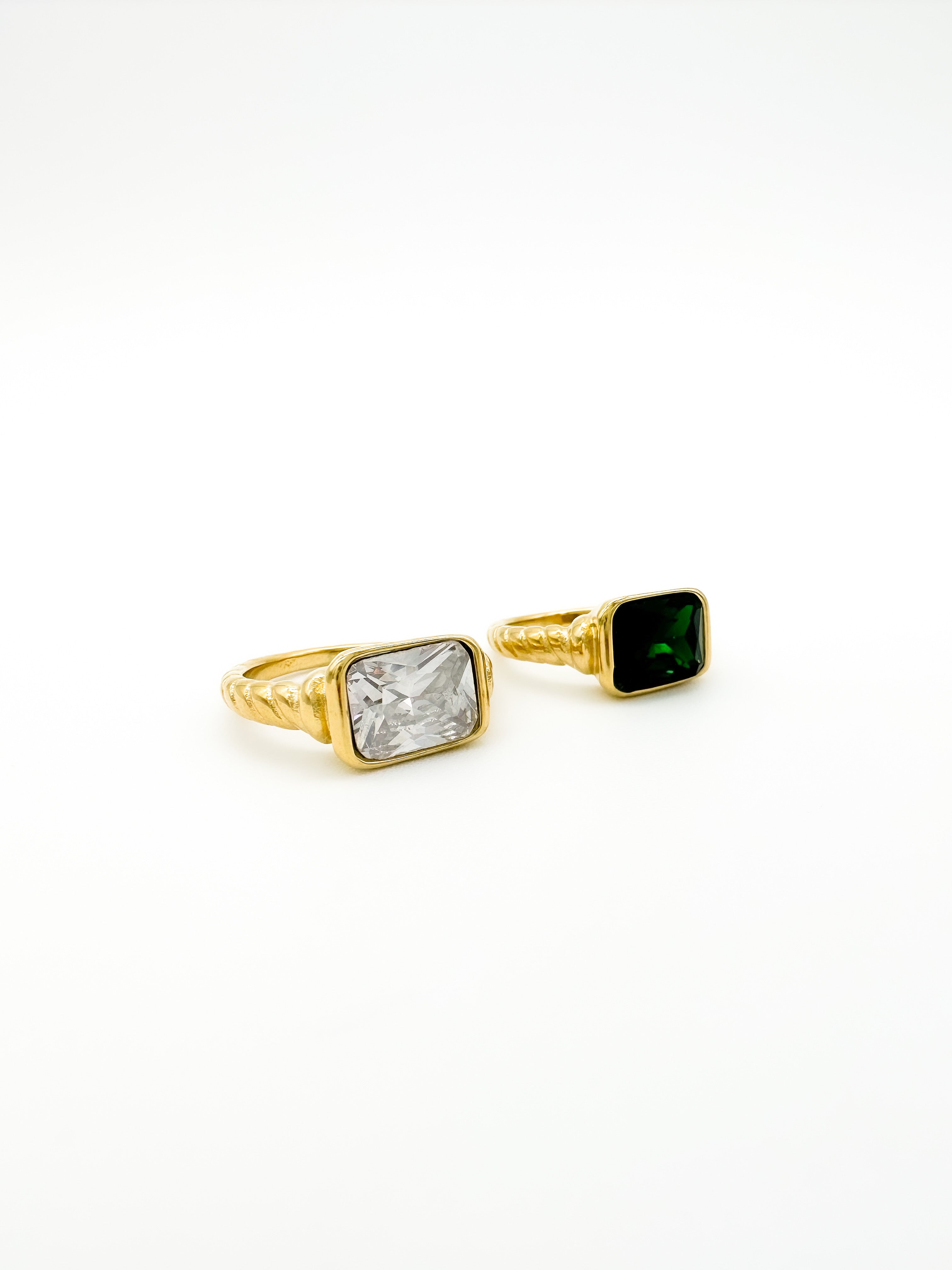 Anillo Rectángulo - Verde