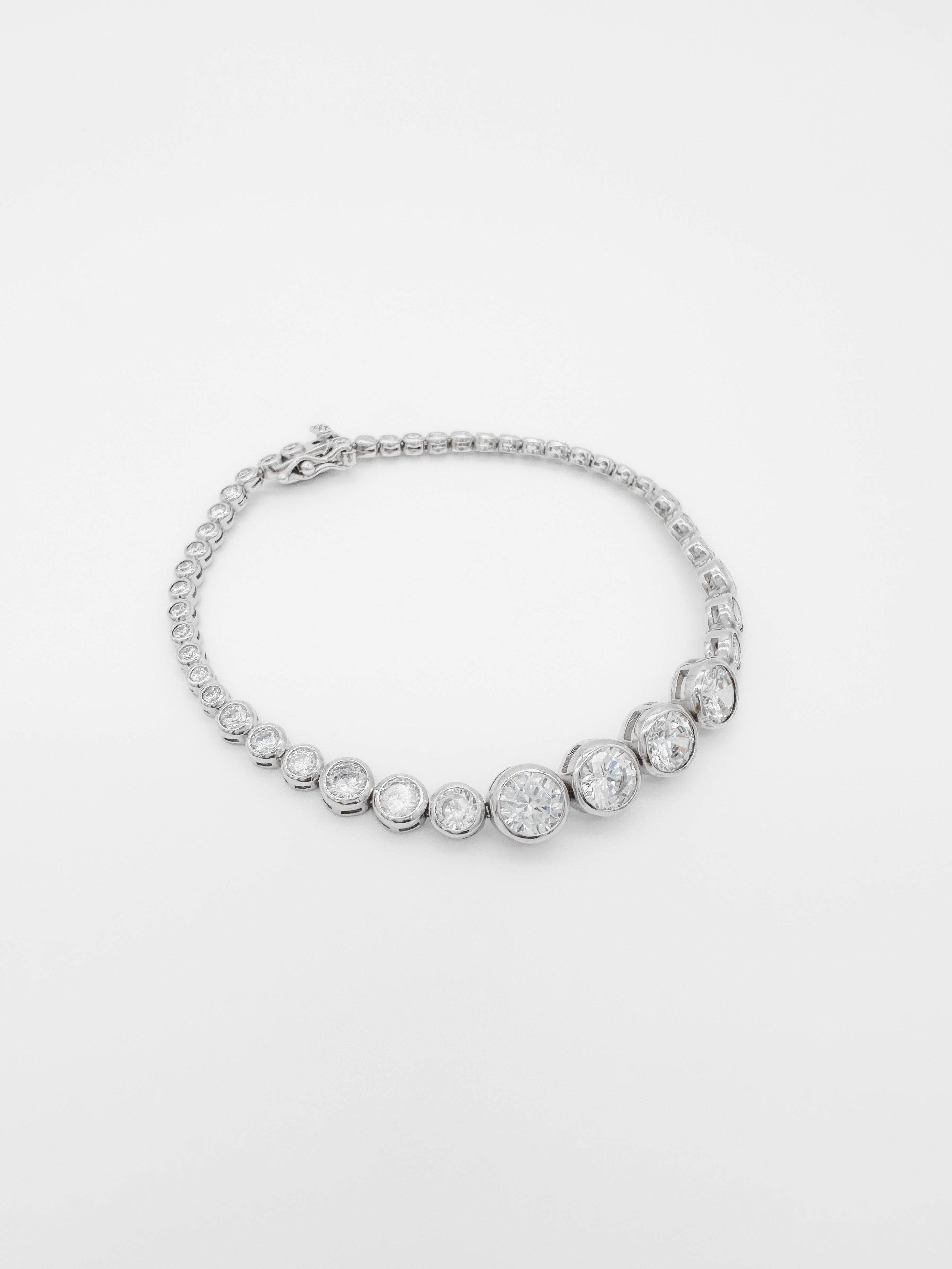 Pulsera Zirconias Redondas de Plata