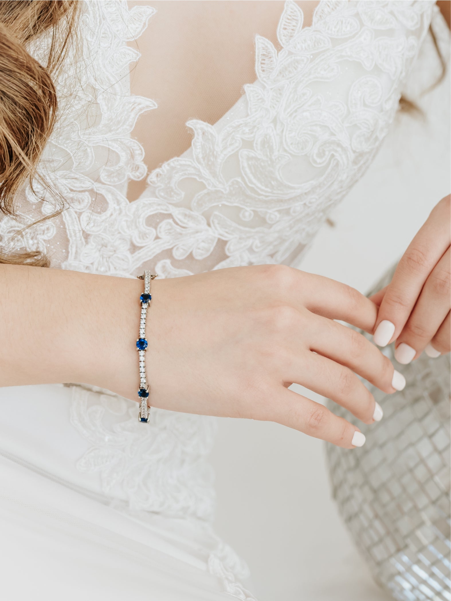 Pulsera Zirconias Zafiro de Plata