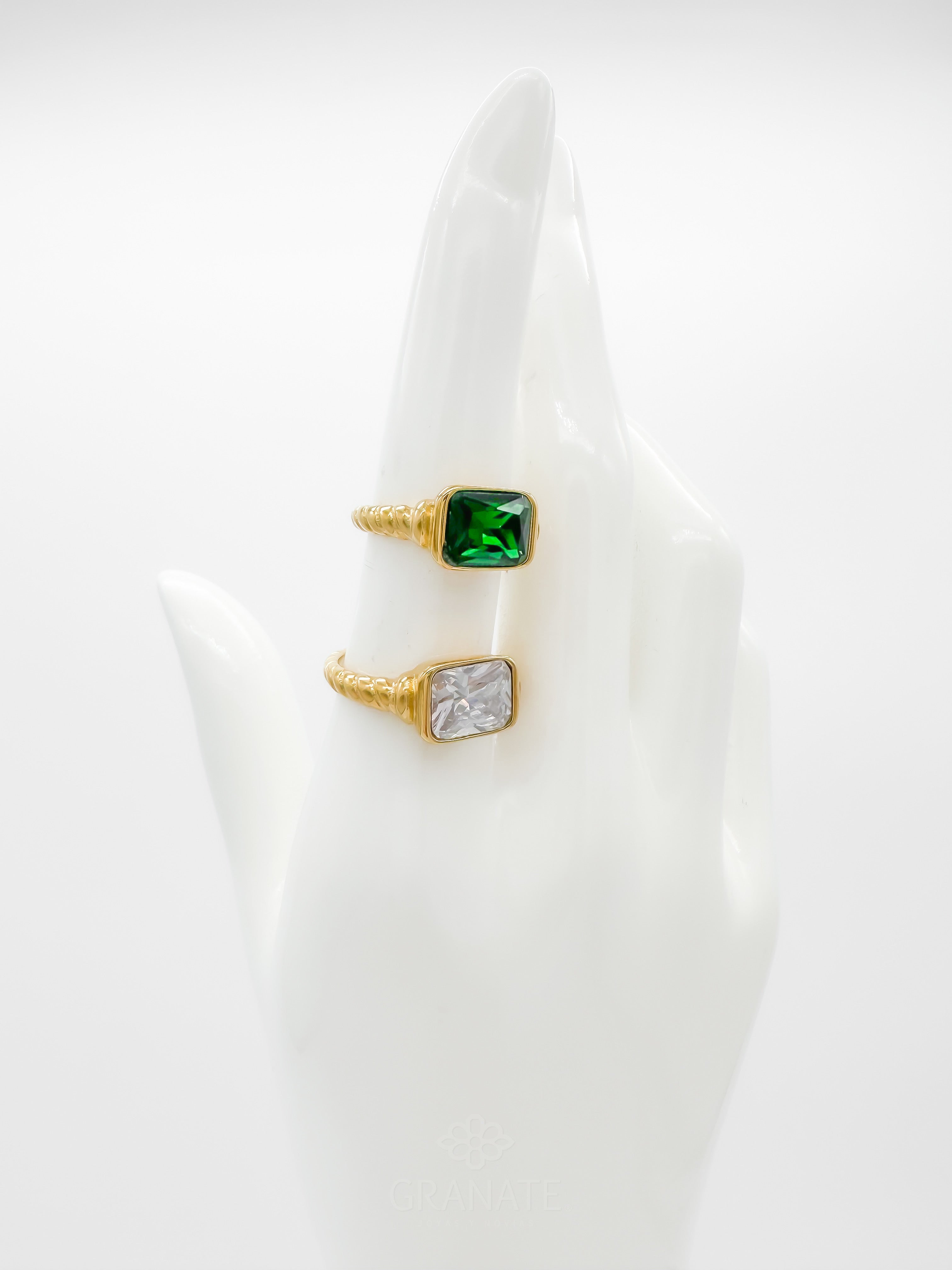 Anillo Rectángulo - Cristal