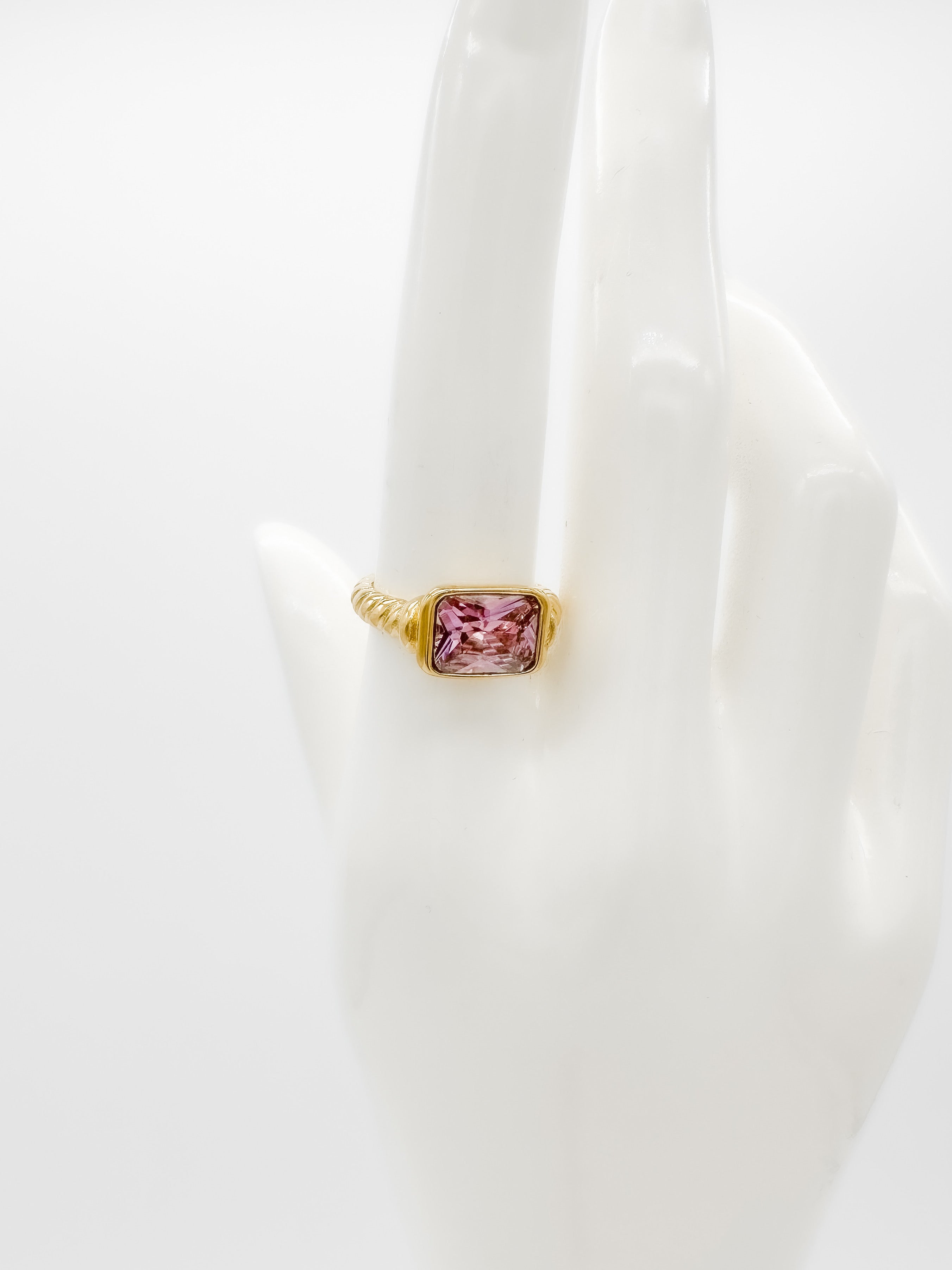 Anillo Rectángulo Rosa