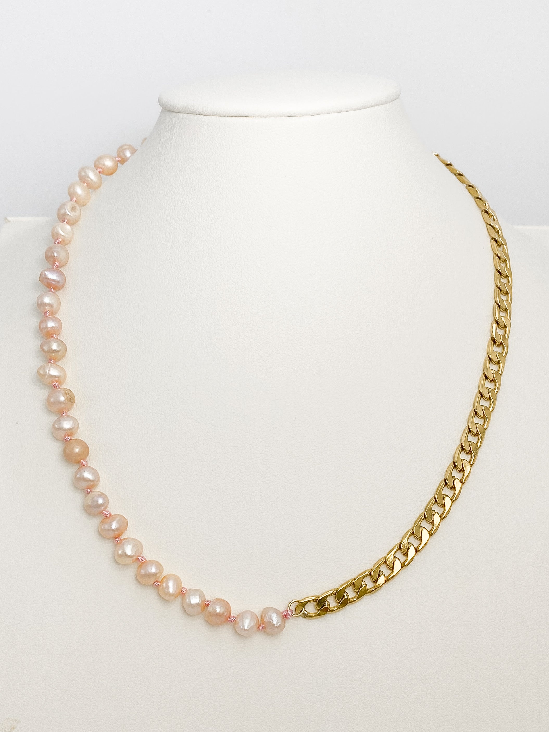Collar Perlas y Eslabones