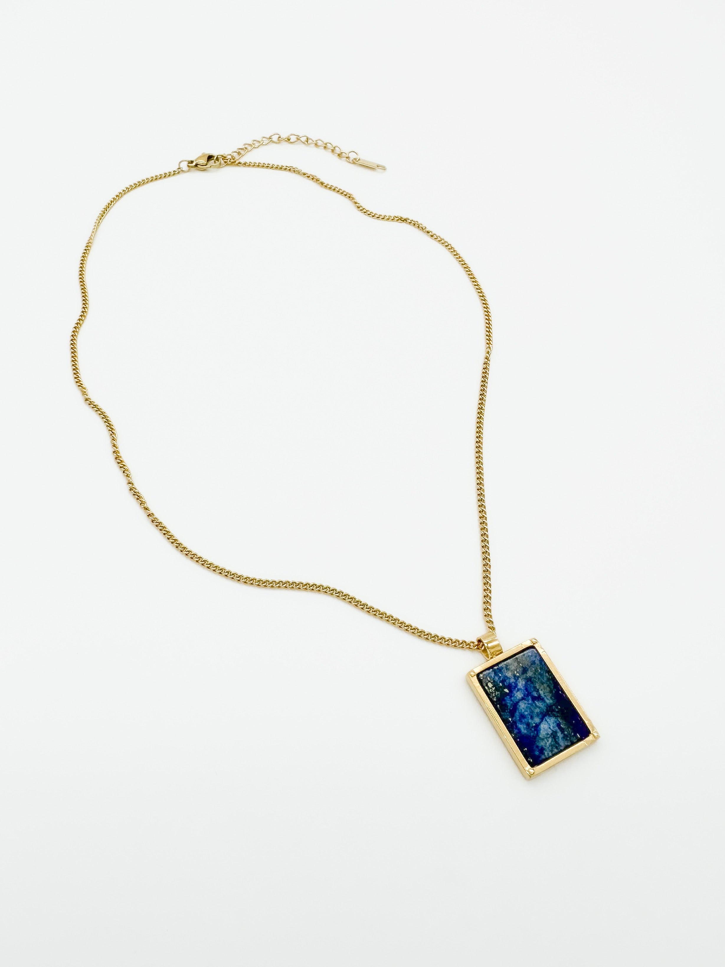 Collar Placa Piedra - Azul
