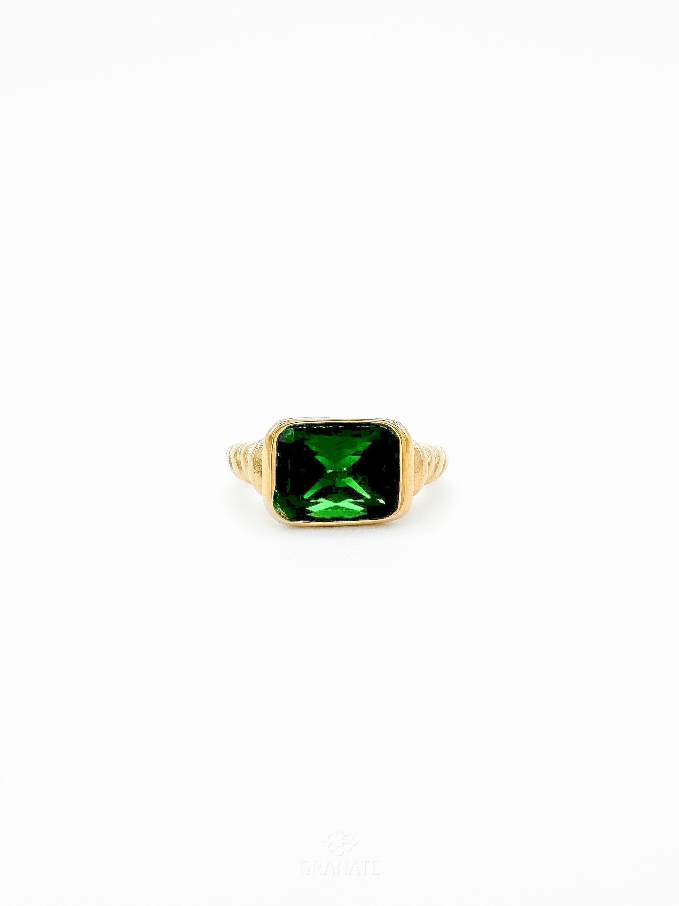 Anillo Rectángulo - Verde