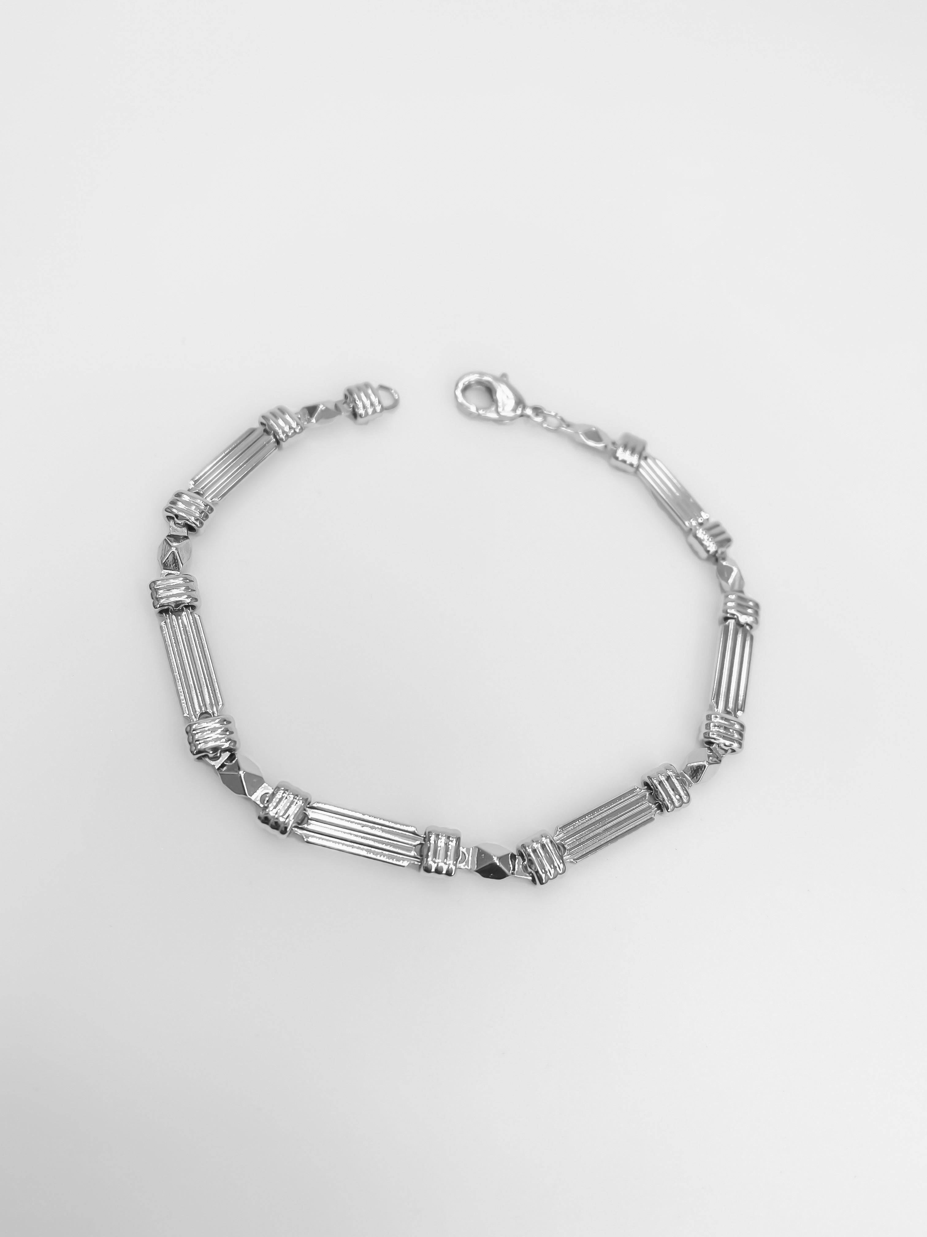 Pulsera Barras Plateadas
