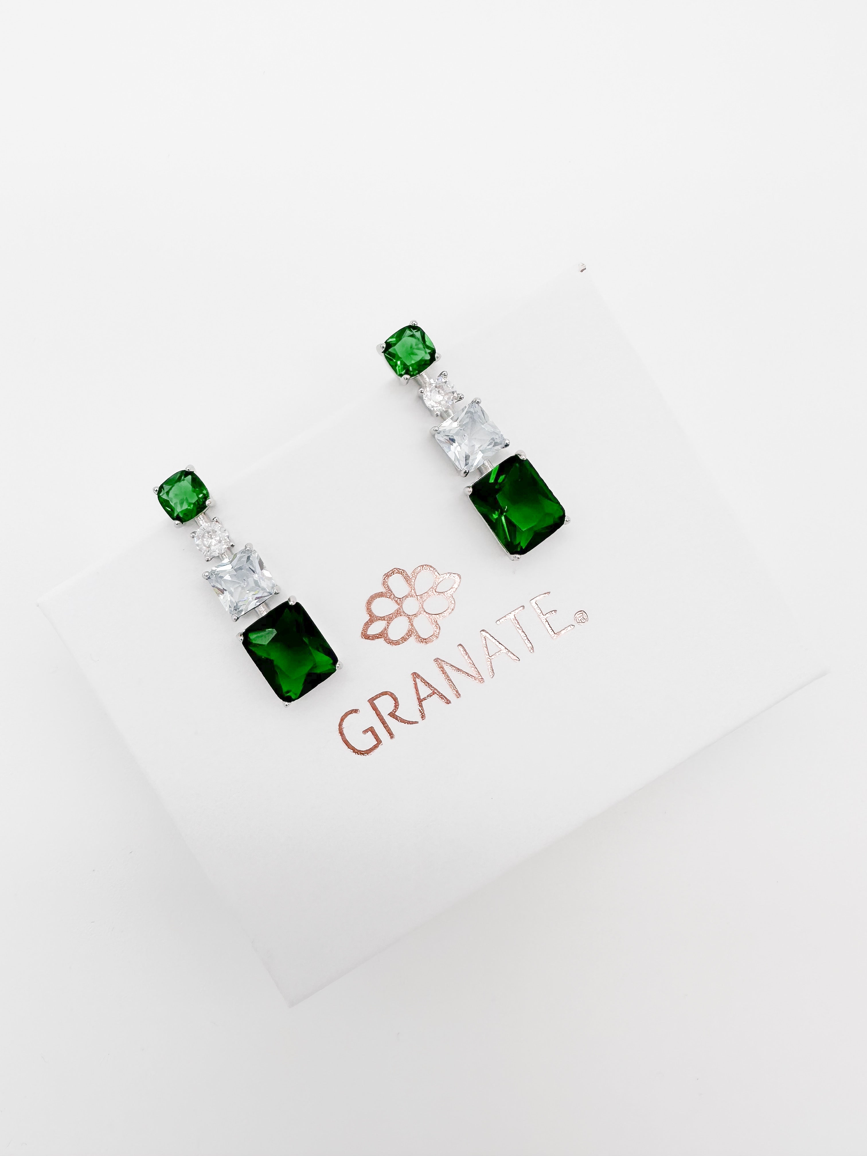 Aretes Cuadros Zirconias
