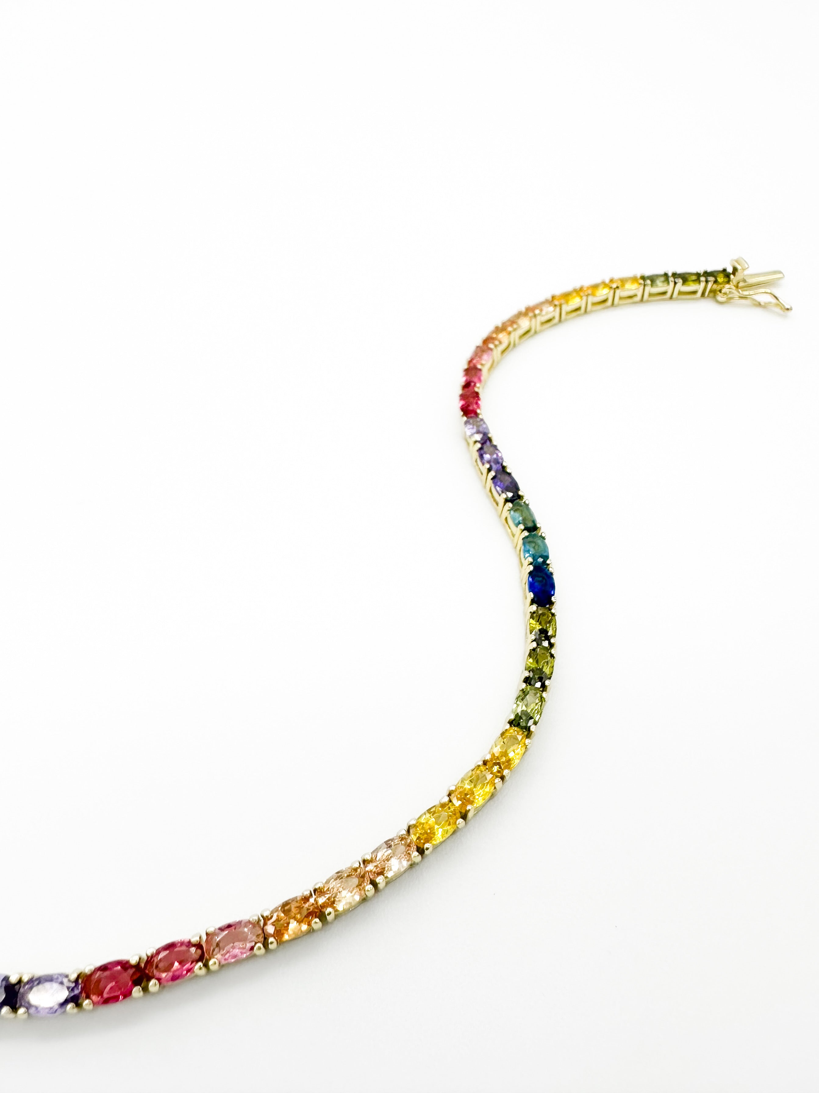 Pulsera Ovalos Rainbow de Plata