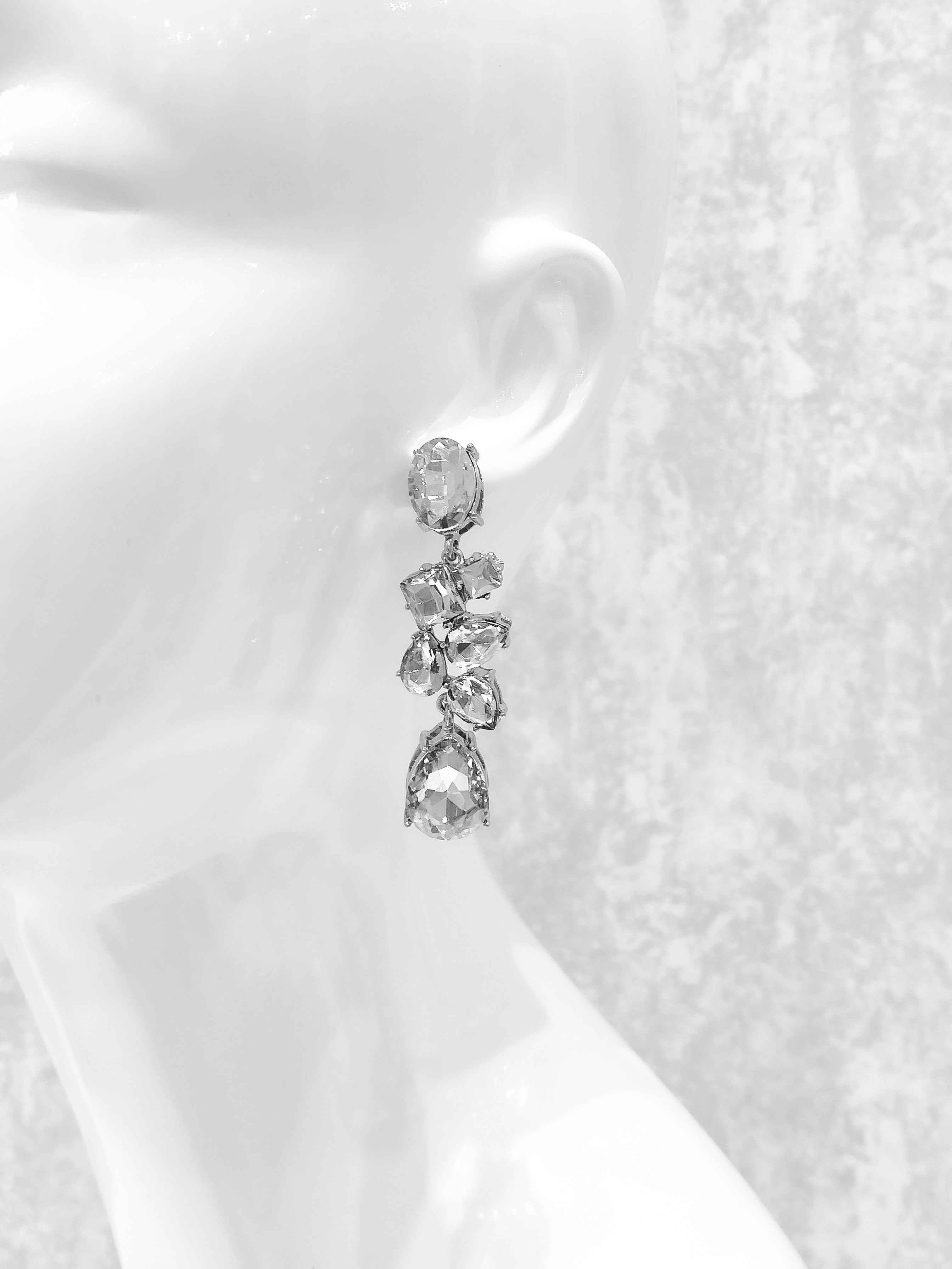 Aretes Gemas - Plateado