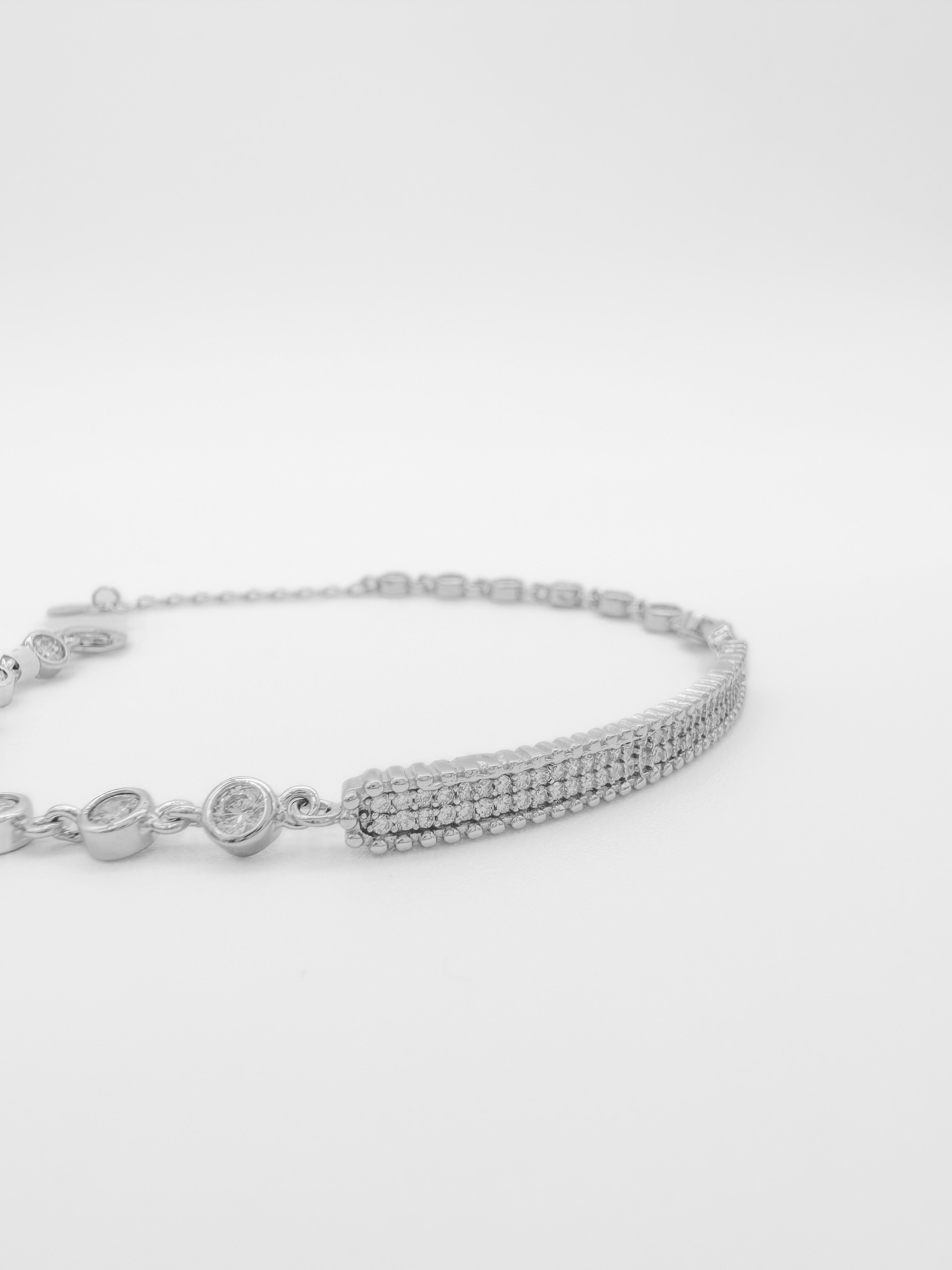 Pulsera Barra Pavé de Plata