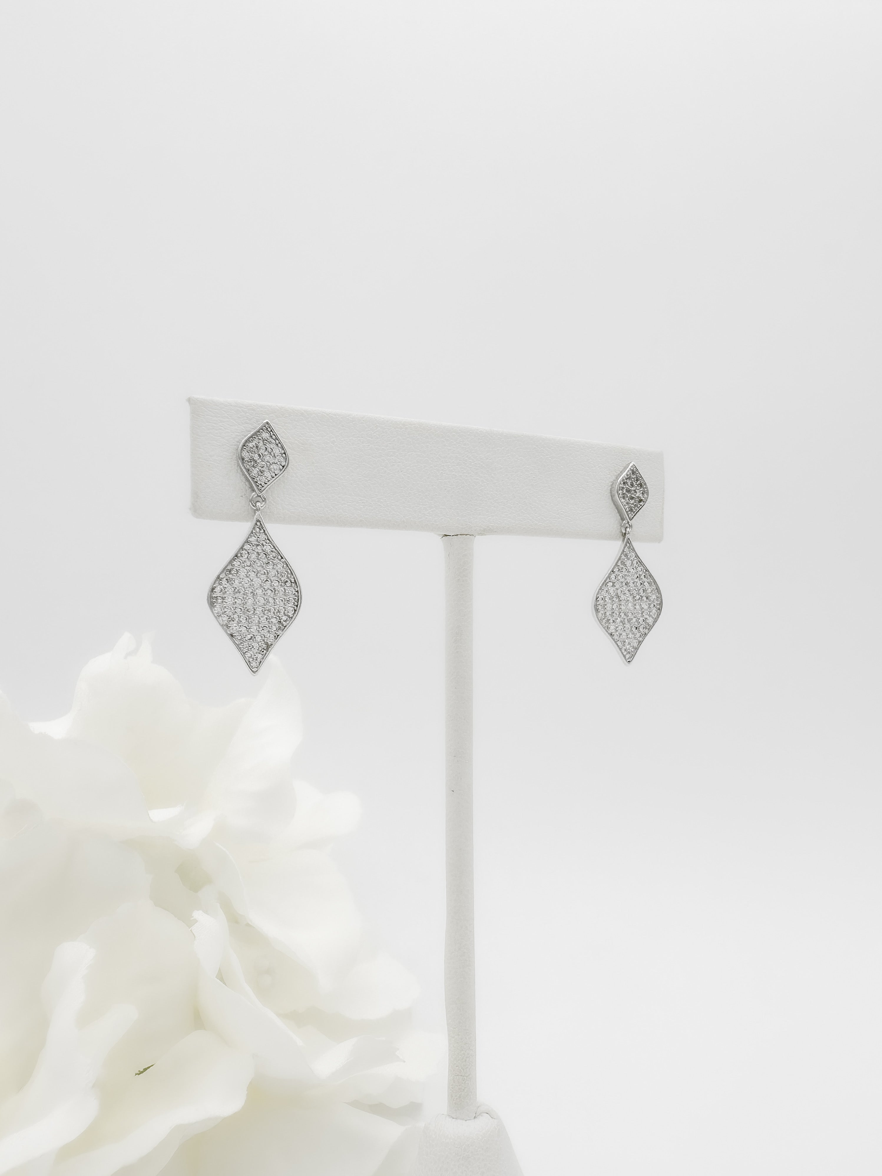 Aretes Hojas Pavé de Plata