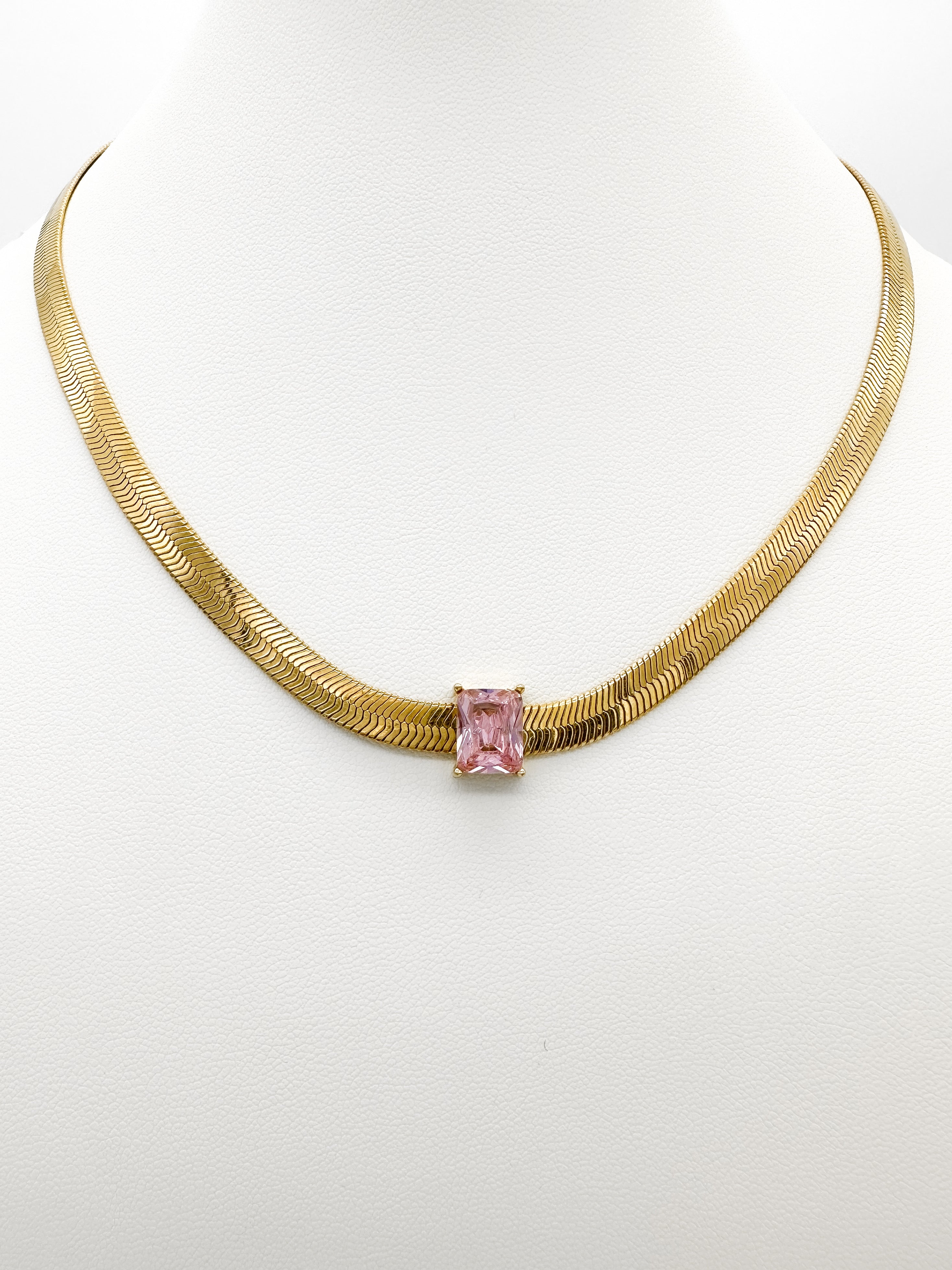 Collar Snake Cristal - Rosa