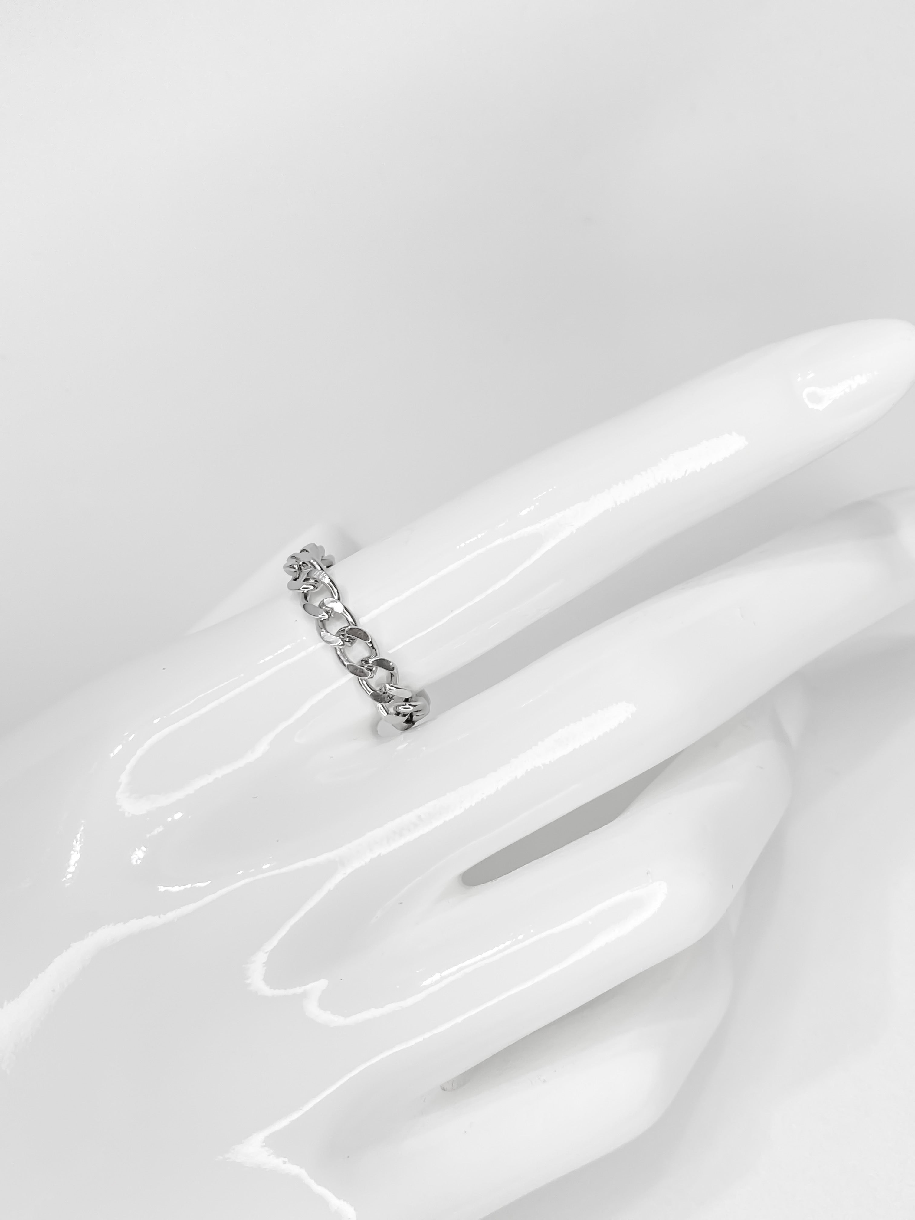 Anillo Cadena Plateada