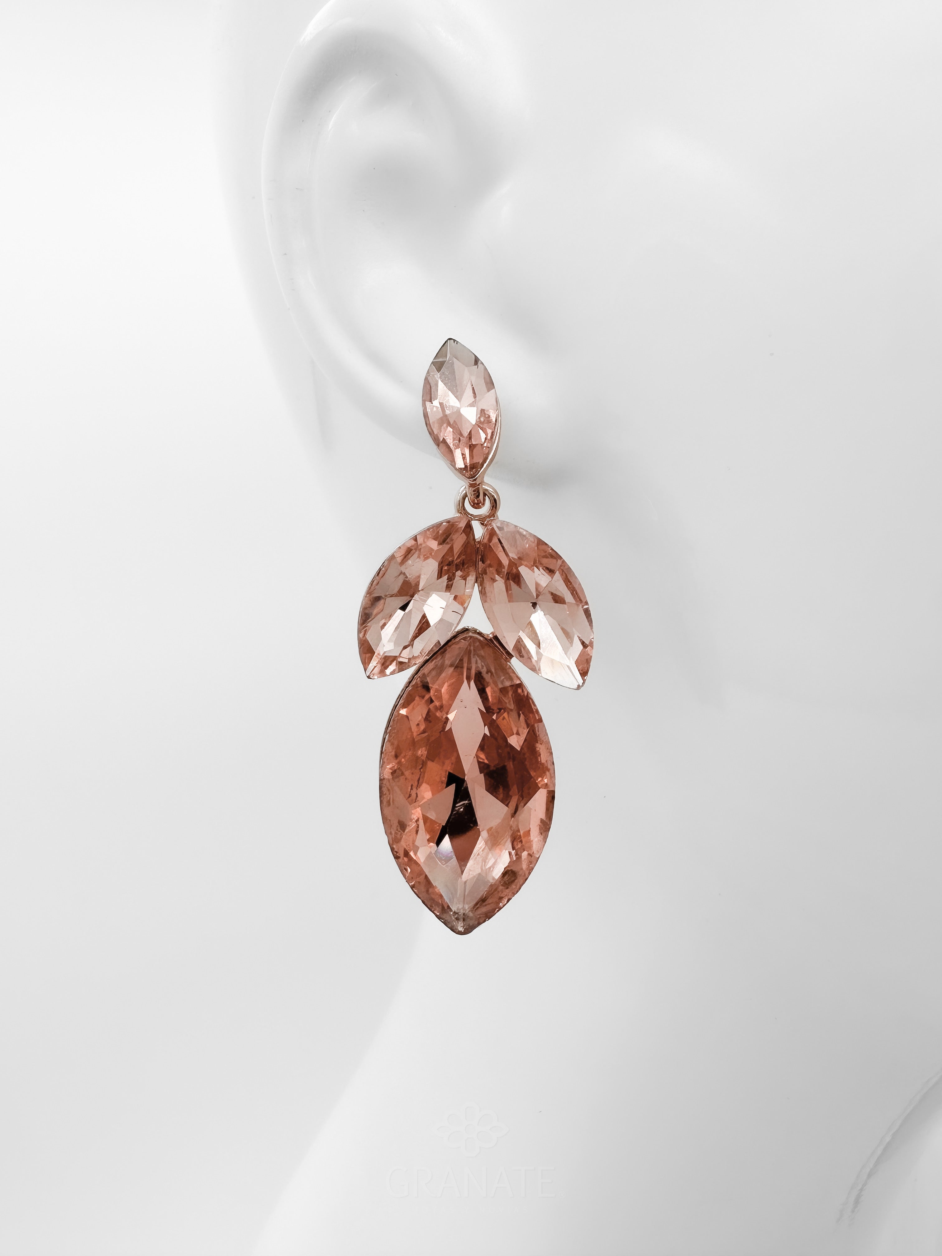 Aretes Marquise Oro Rosa