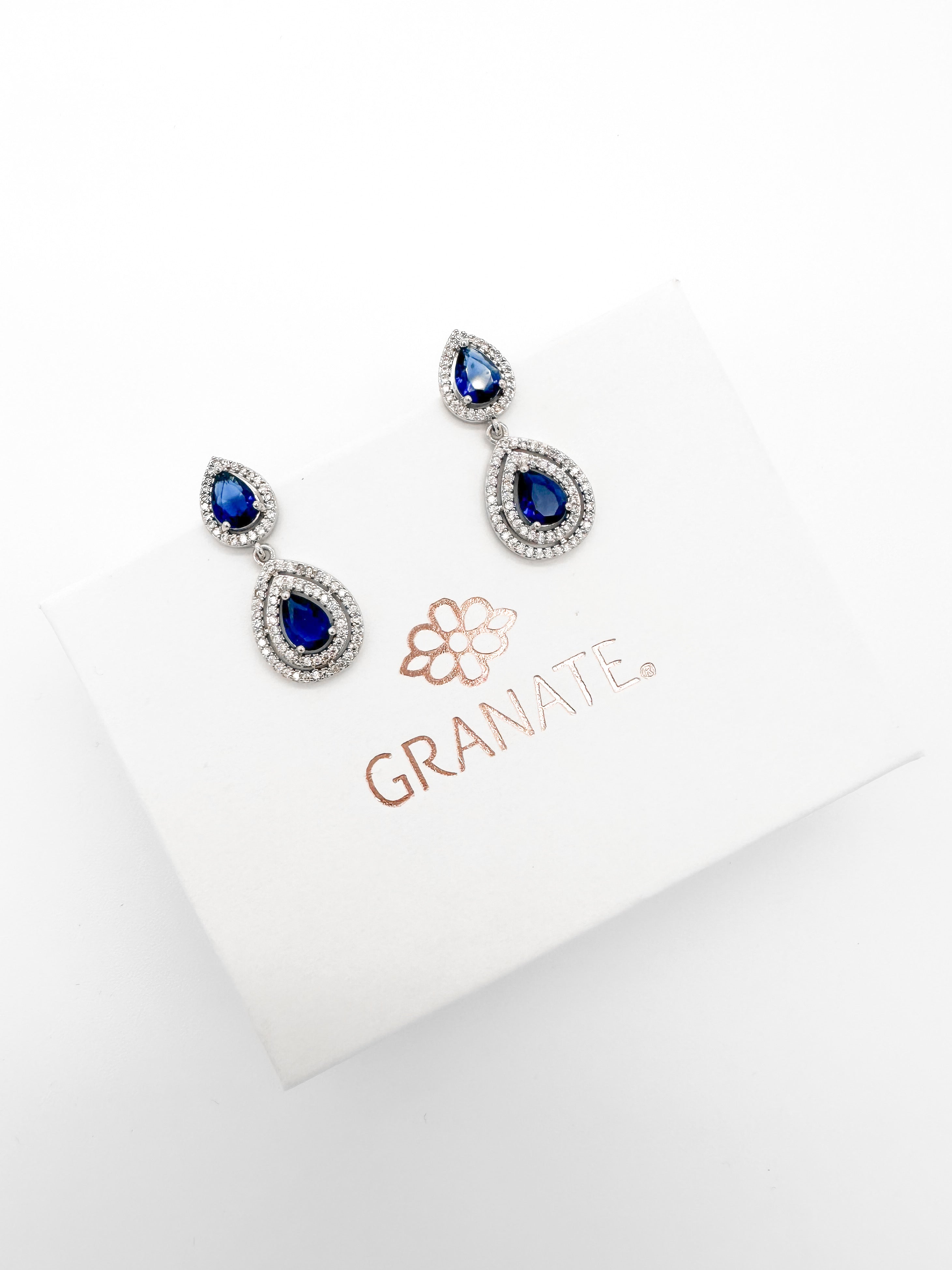 Aretes Doble Gota - Azul