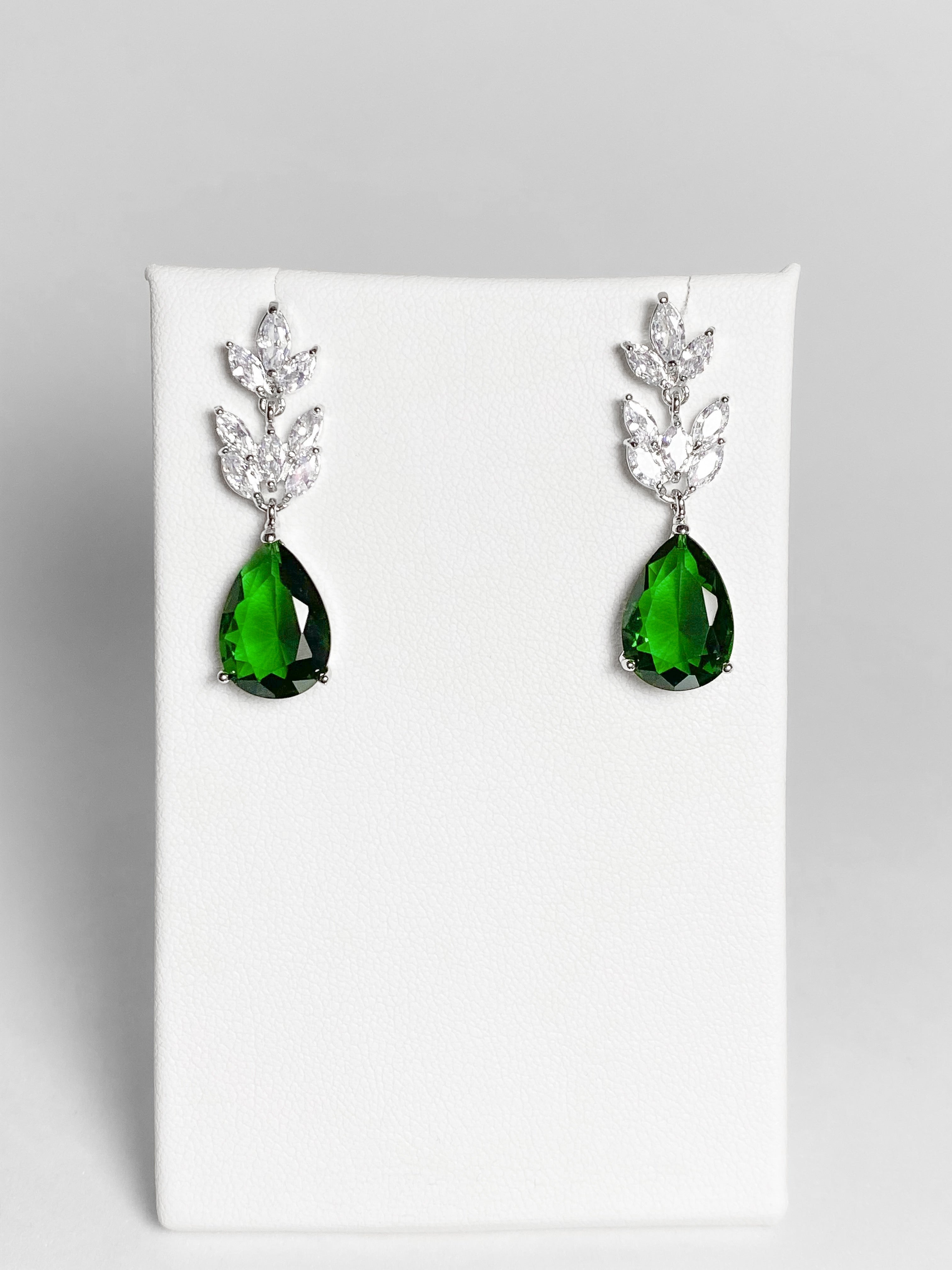 Aretes Gota Zirconia - Verde