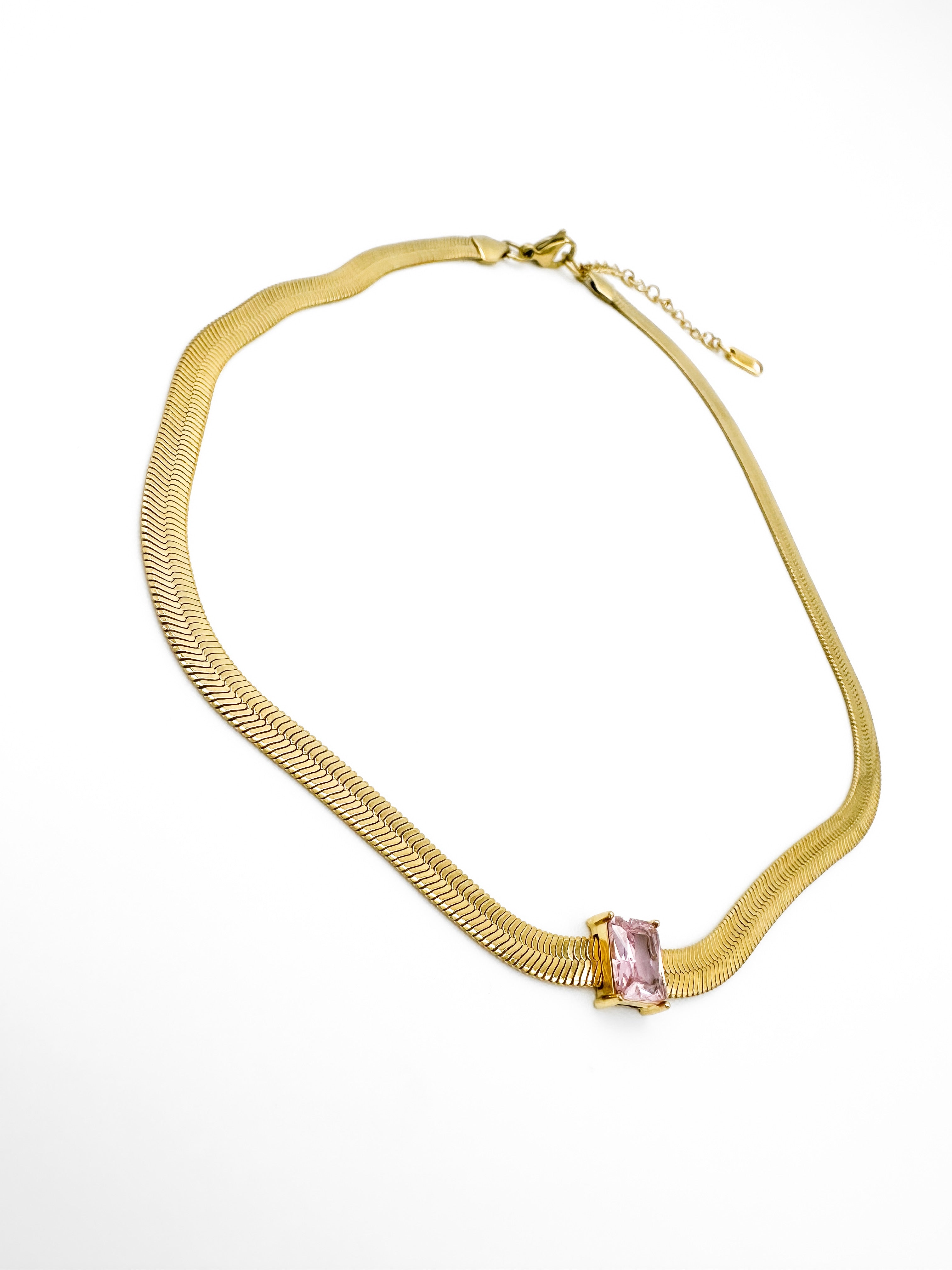Collar Snake Cristal - Rosa