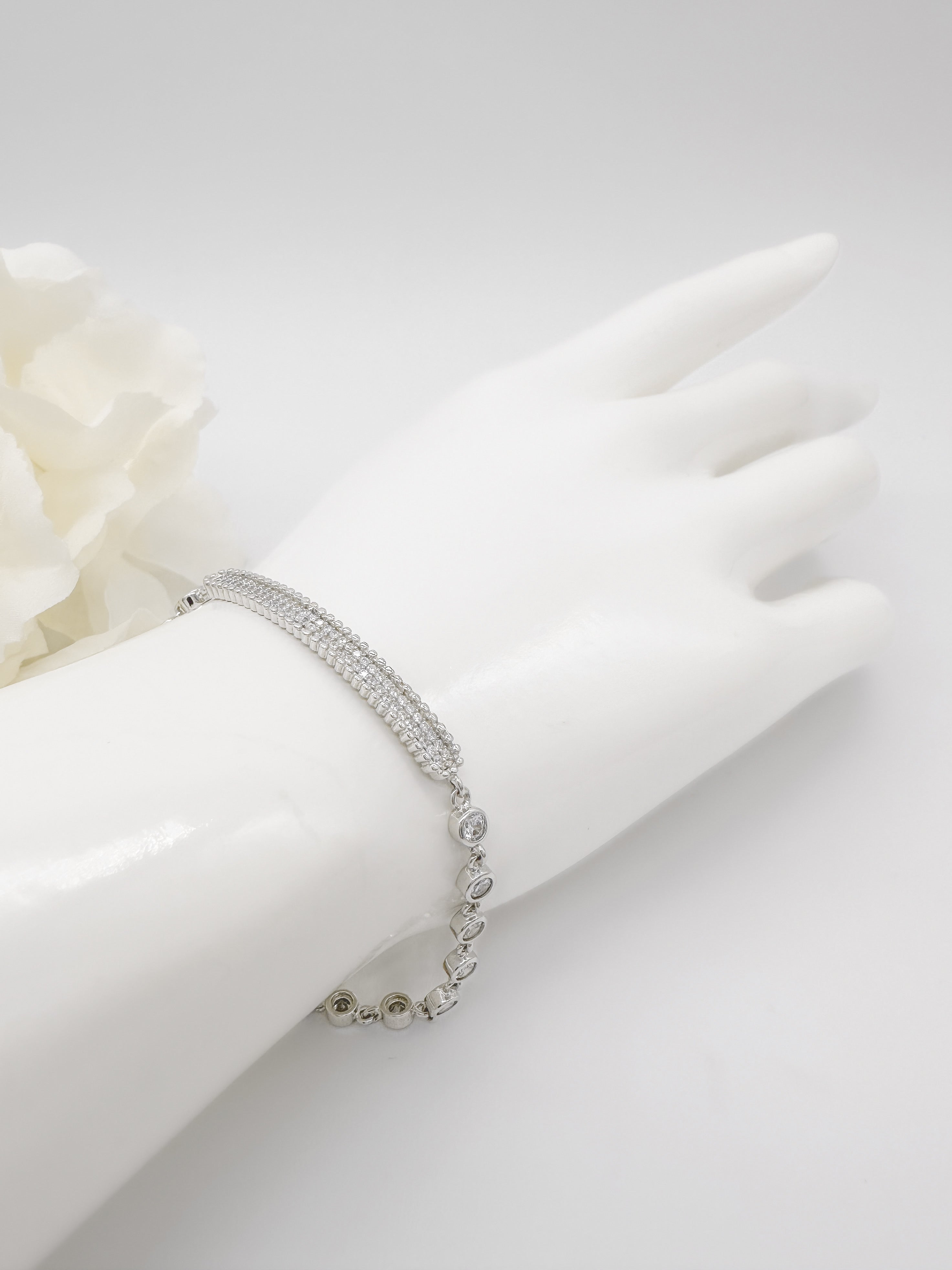 Pulsera Barra Pavé de Plata