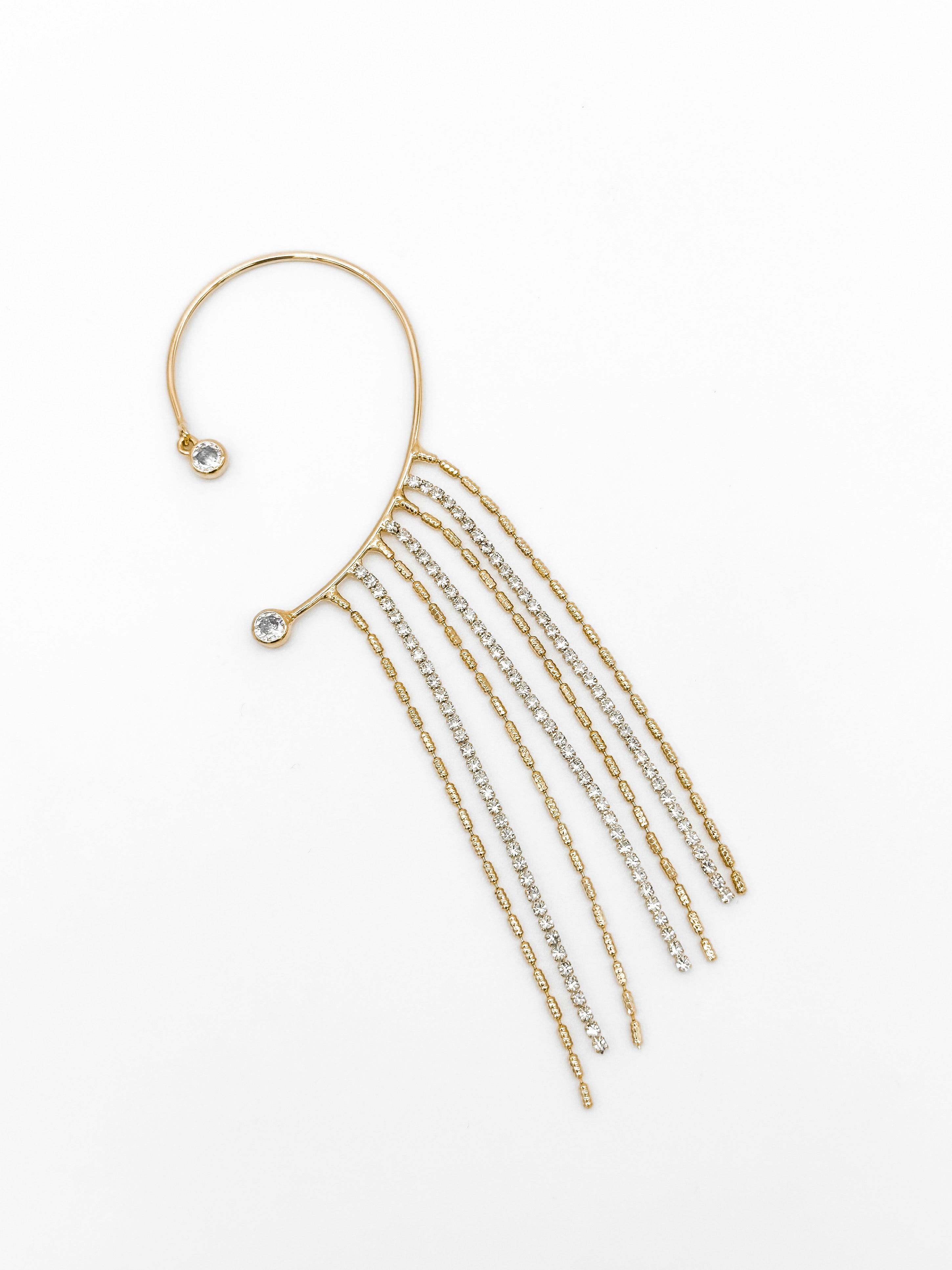 Ear cuff Cadenas Cristales