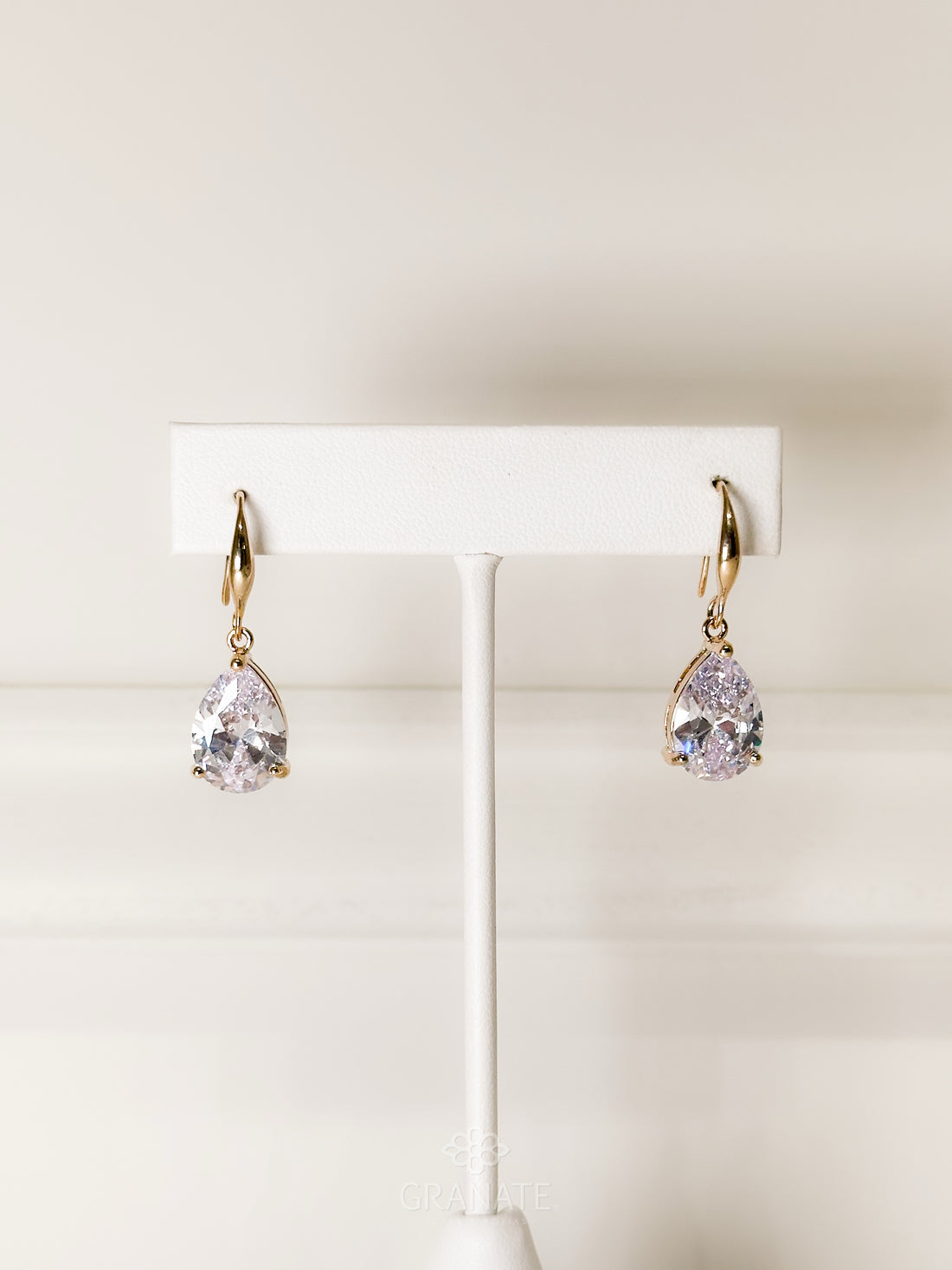 Aretes Gota Zirconia - Dorado