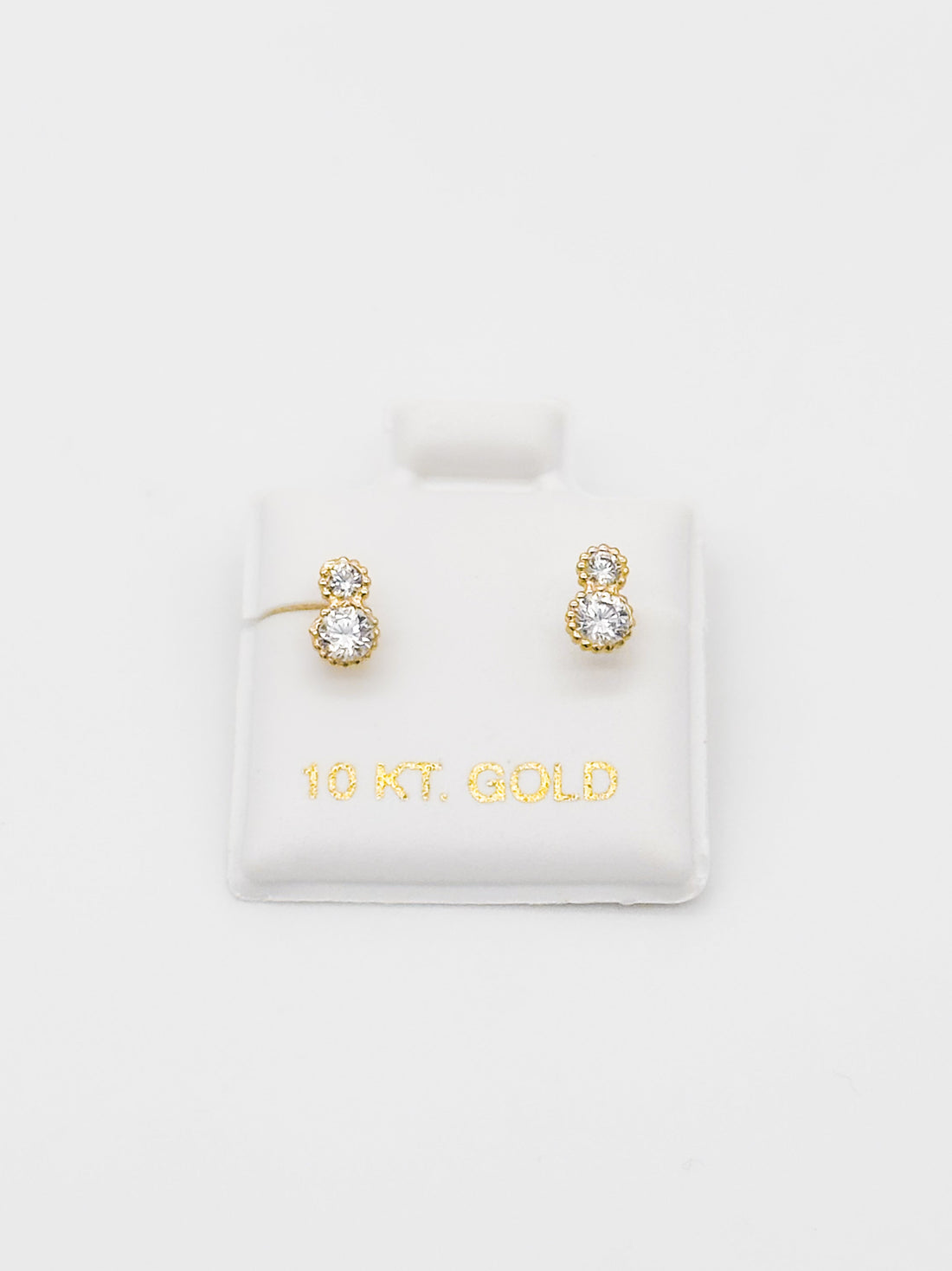 Dos Zirconias Bisel Oro 10k
