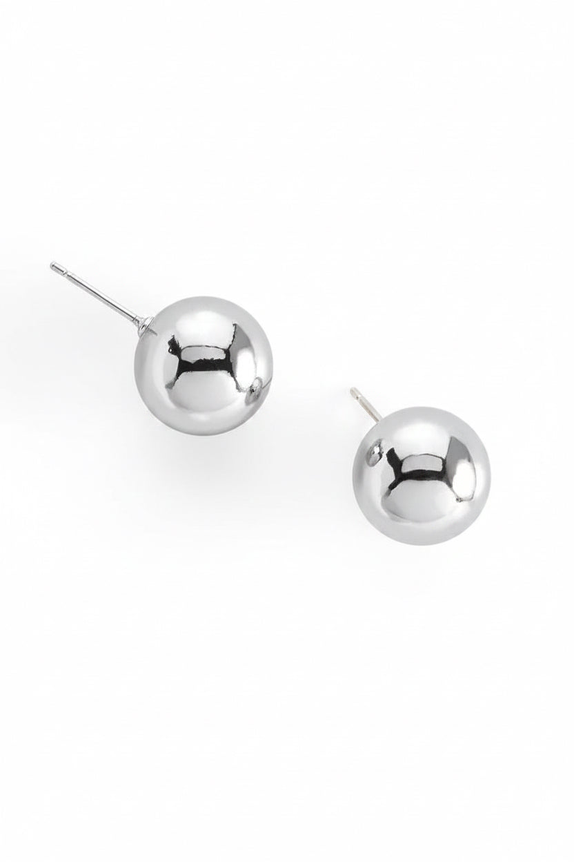 Aretes Bola 12 mm - Plateado