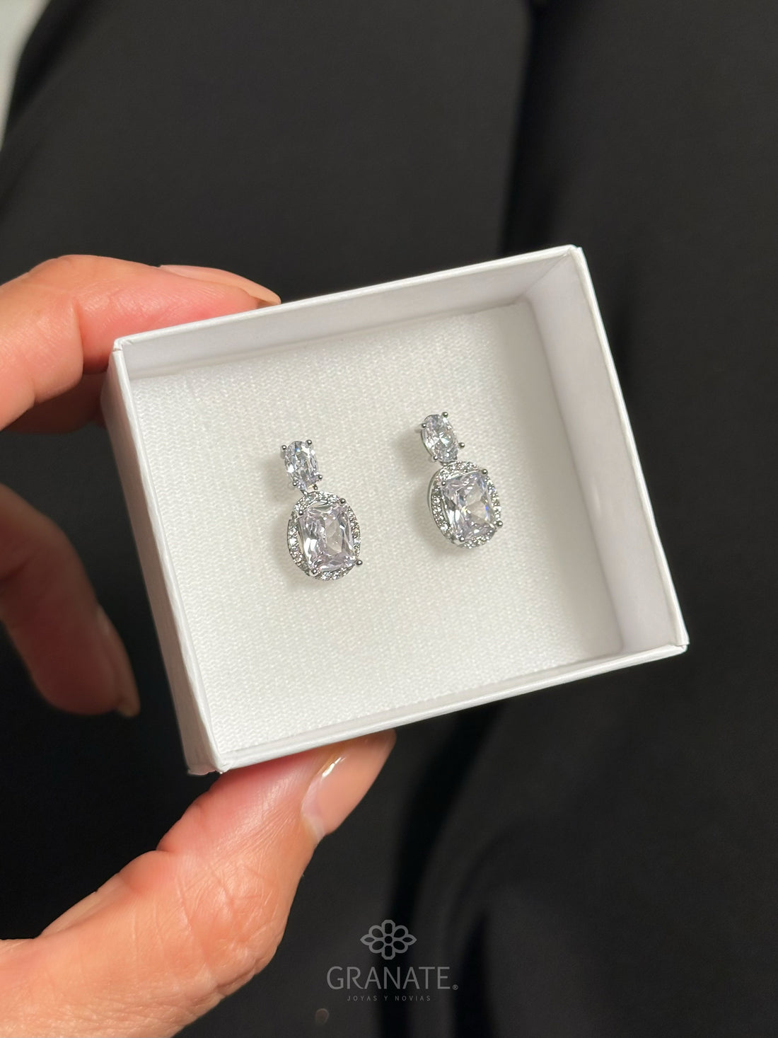 Aretes Oval Halo Zirconias