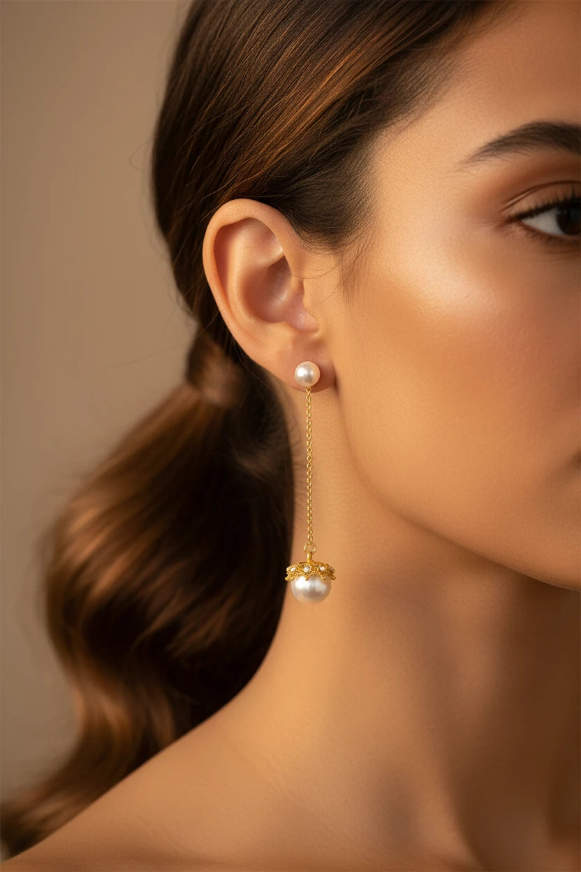 Aretes Perla Colgante