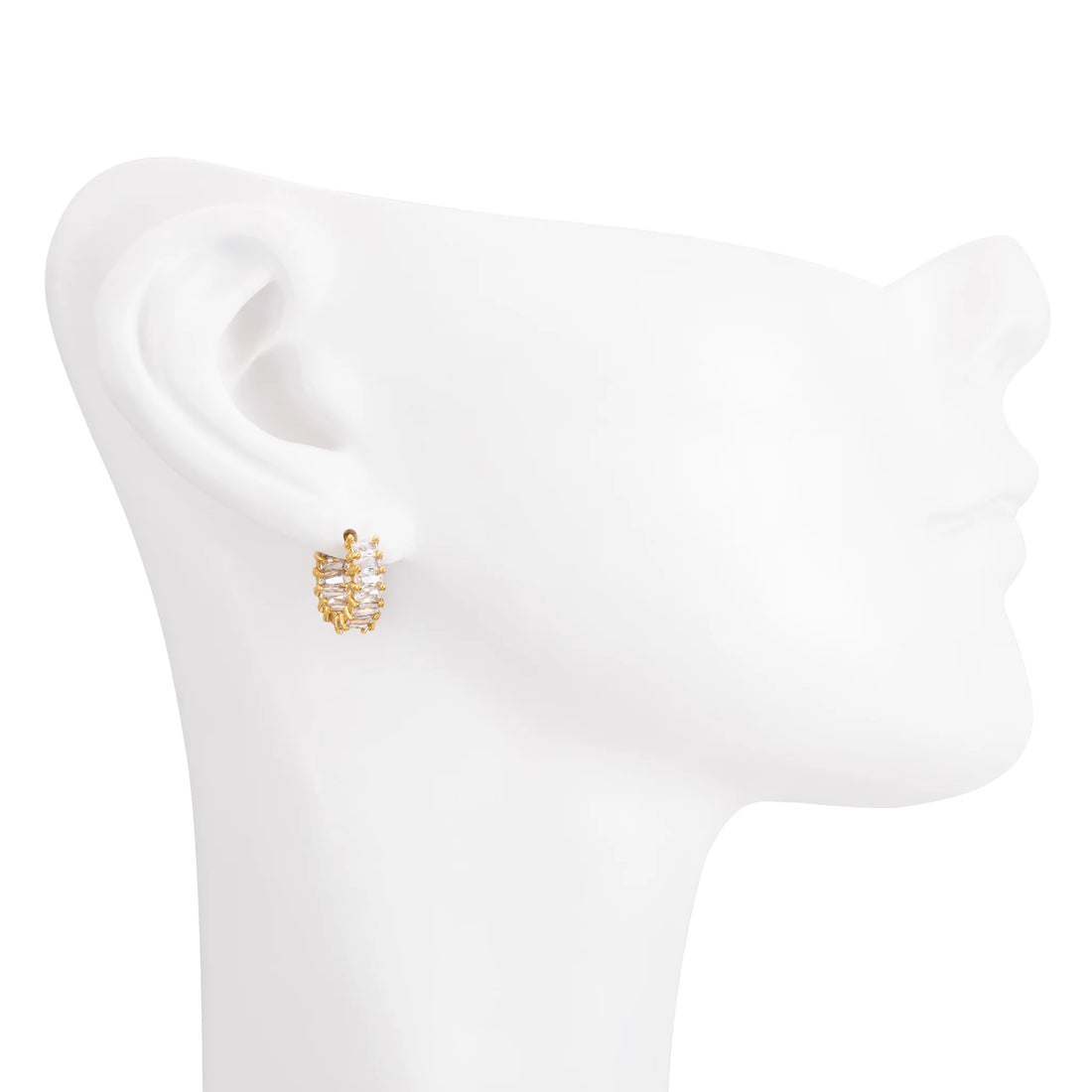 Hoops Circonias Baguette Ambos Lados
