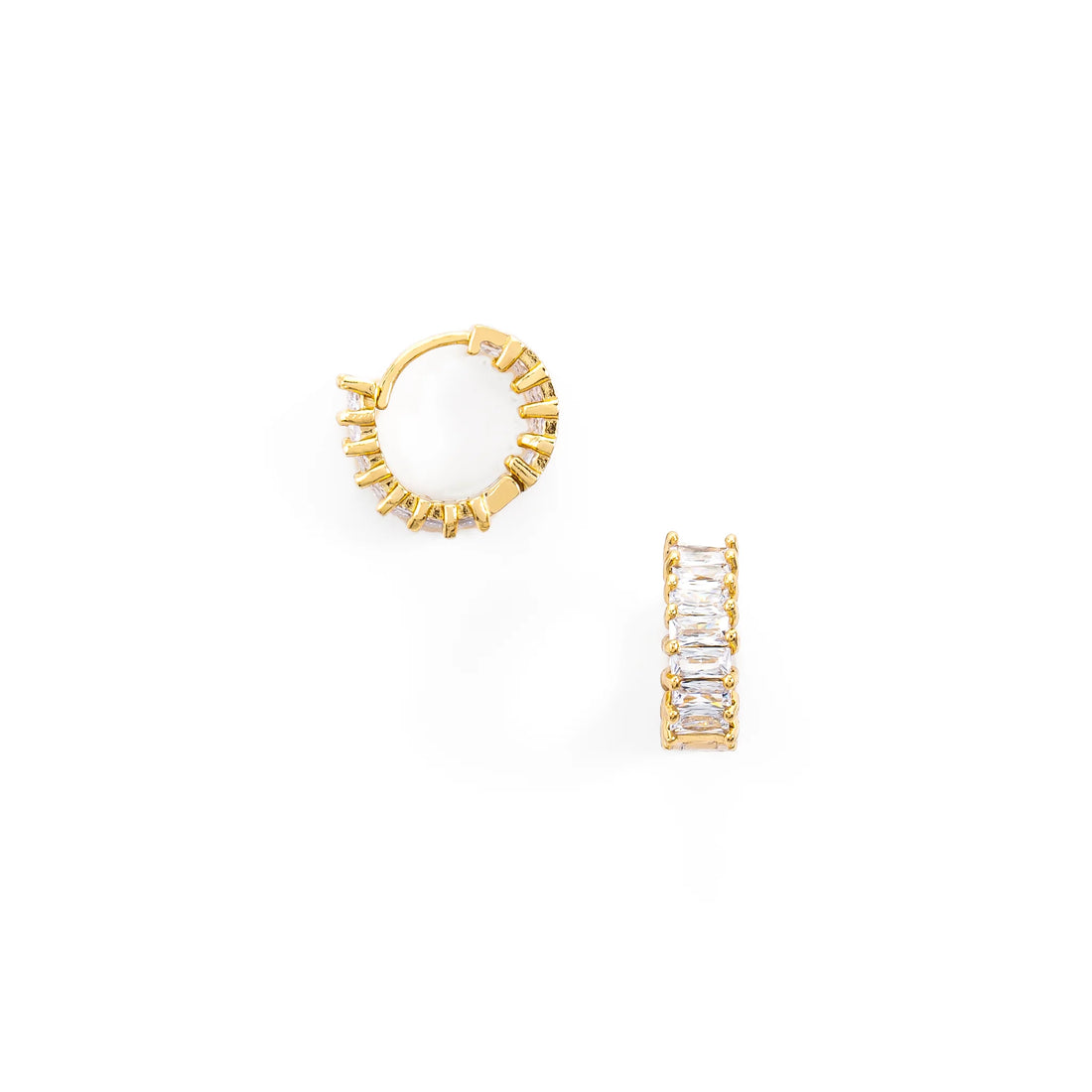 Hoops Circonias Baguette Ambos Lados