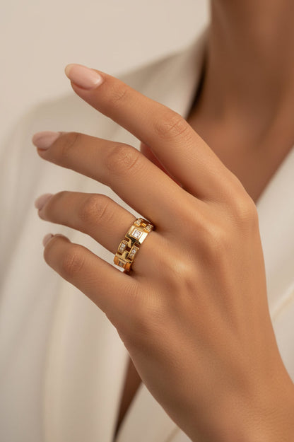 Anillo Grecas Cuadradas - Ajustable