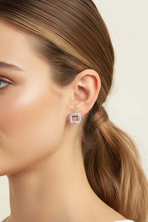 Aretes Cuadro Zirconia