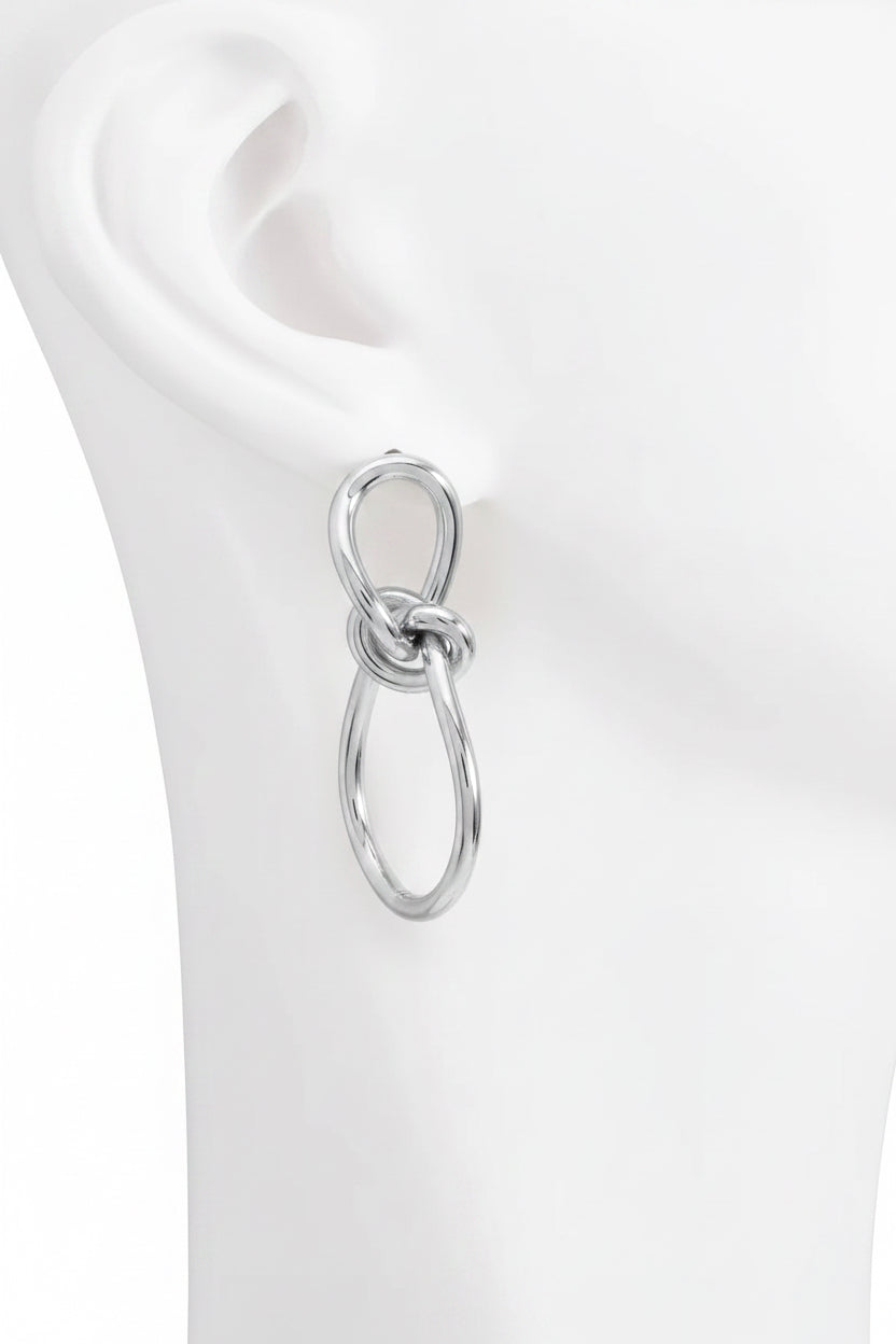 Aretes Aros Nudo - Plateados