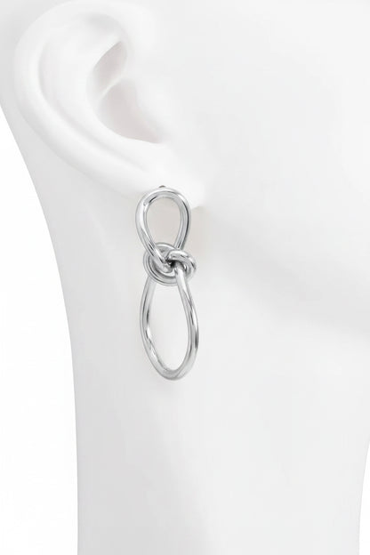 Aretes Aros Nudo - Plateados