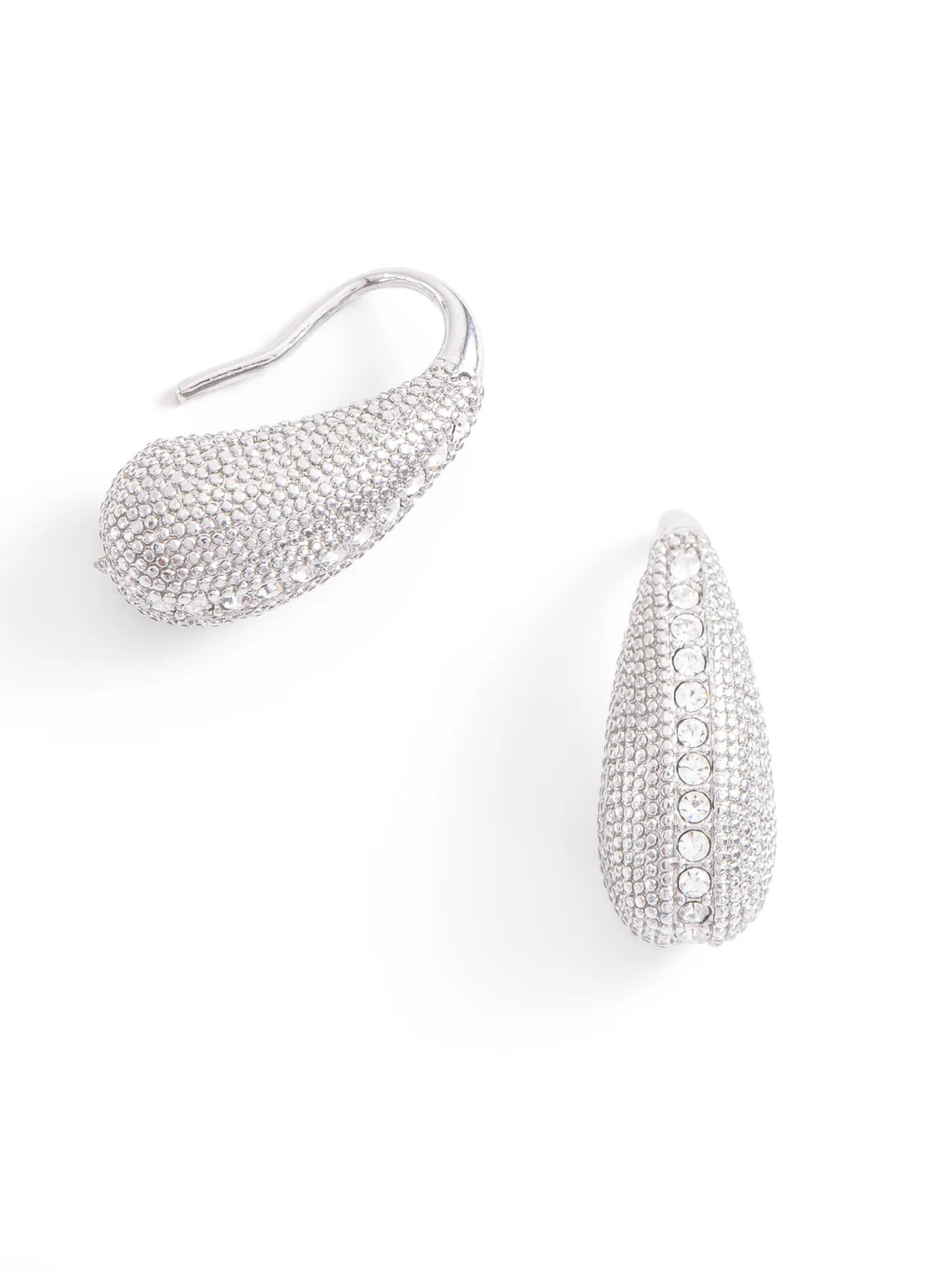 Aretes Gota Textura - Plateado/Dorado