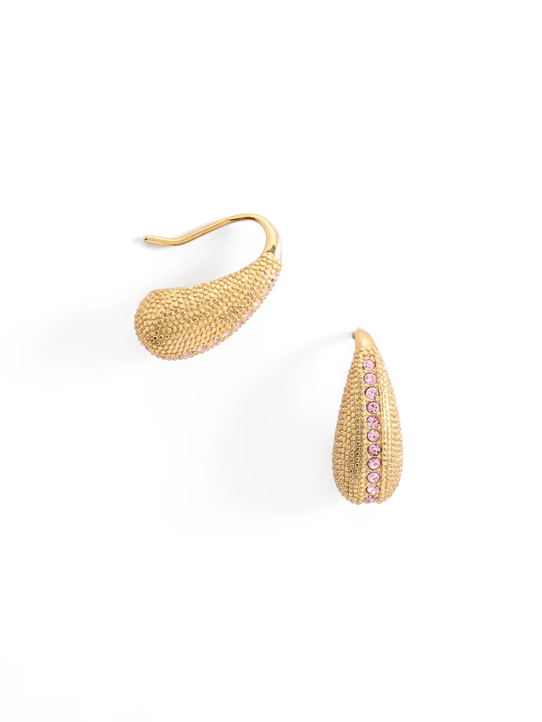 Aretes Gota Textura - Rosa/Fucsia