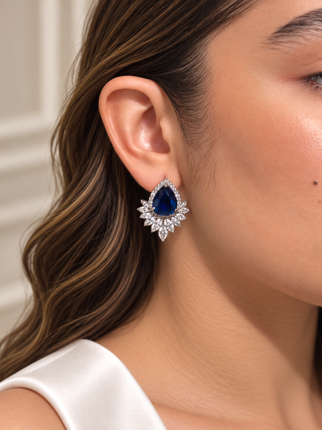 Aretes Gota Azul y Marquises