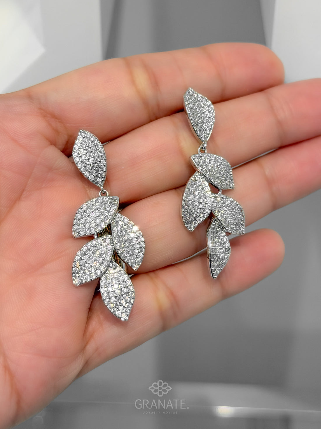 Aretes 5 Hojas - Plateado