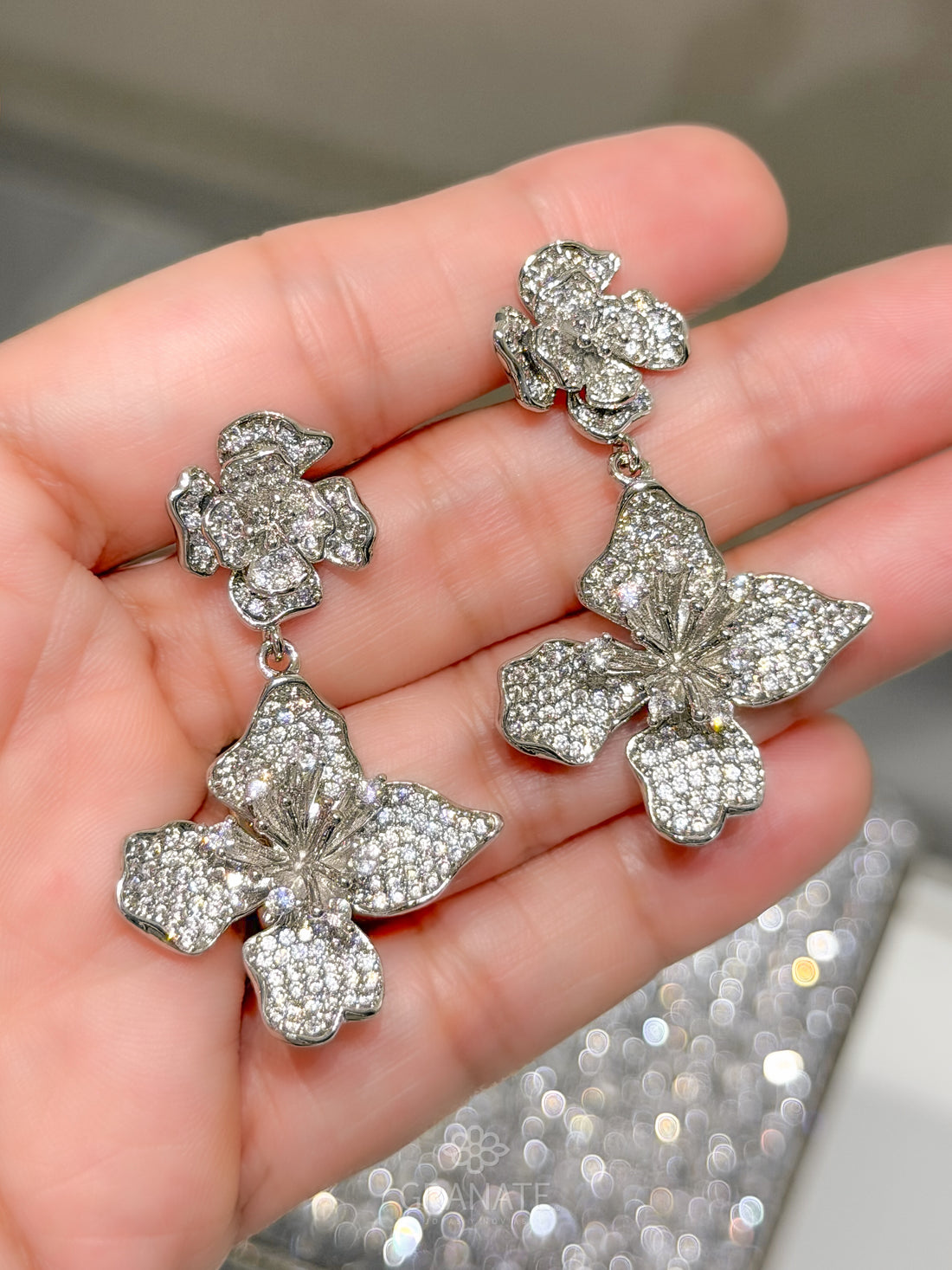 Aretes Flores Pavé