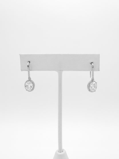 Arete Oval Halo de Plata