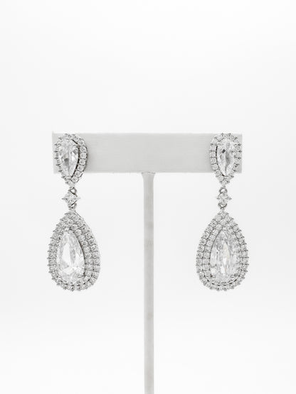 Aretes Gota Doble Halo