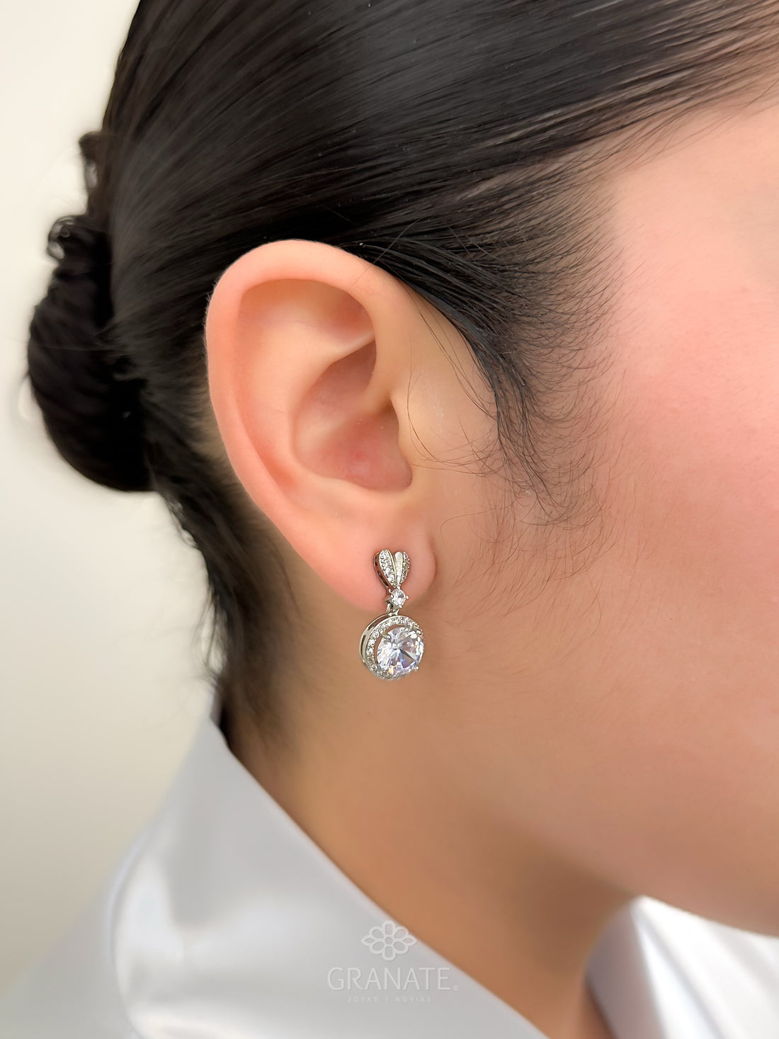 Aretes Solitario Colgante